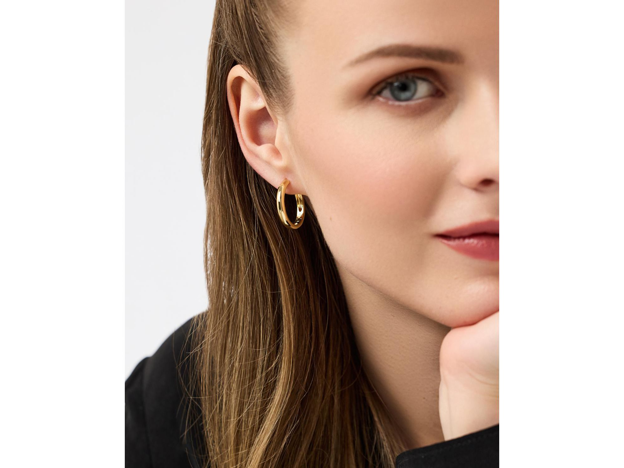 Gold Hoop Earrings Giulia Large — Image 3