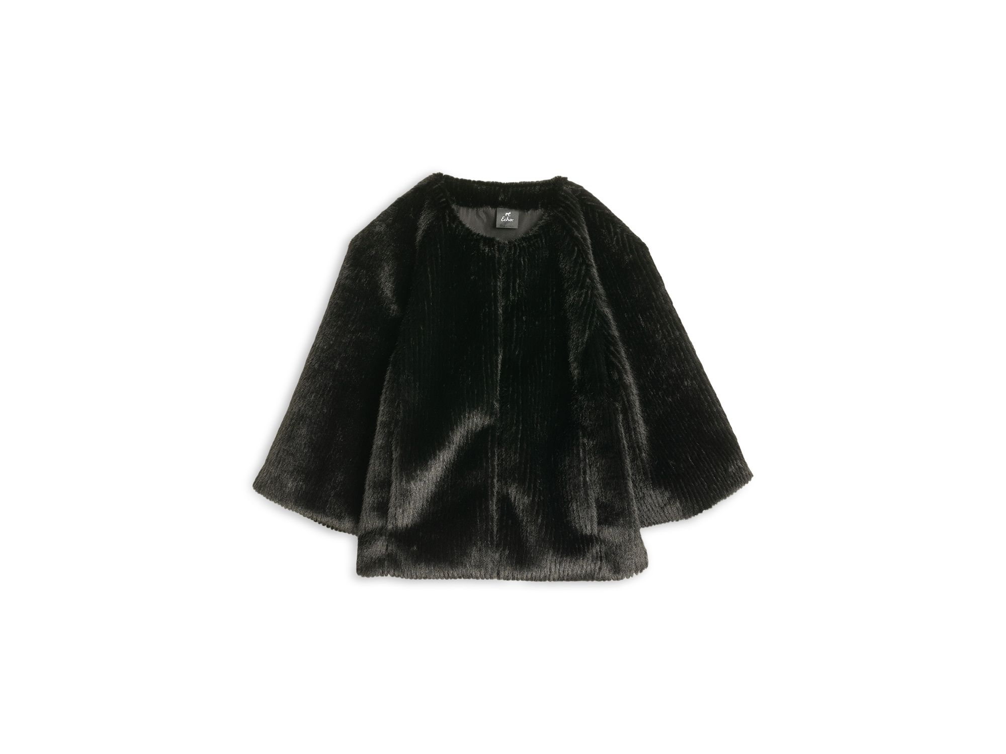 Collarless Faux Fur Jacket - Image 1