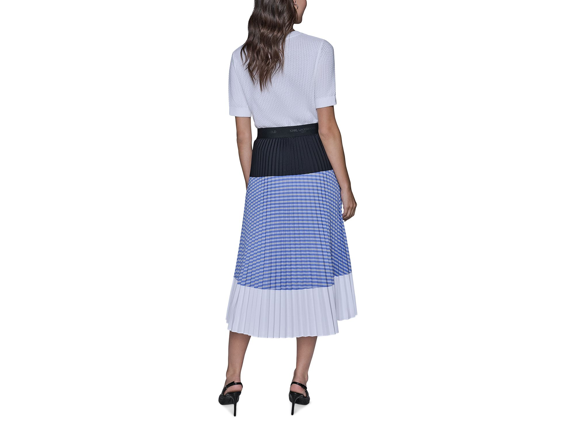 Colorblock Pleated Midi Skirt — Image 4