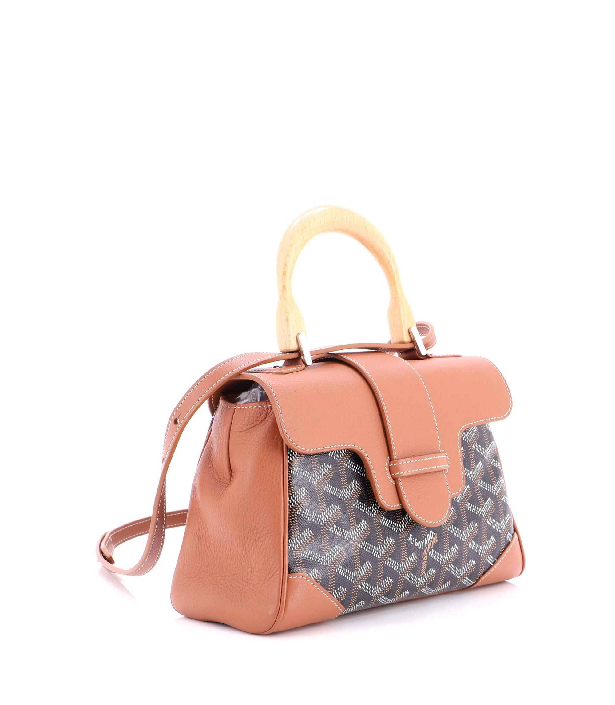 Mini Saigon Top Handle Bag Coated Canvas with Leather — Image 4