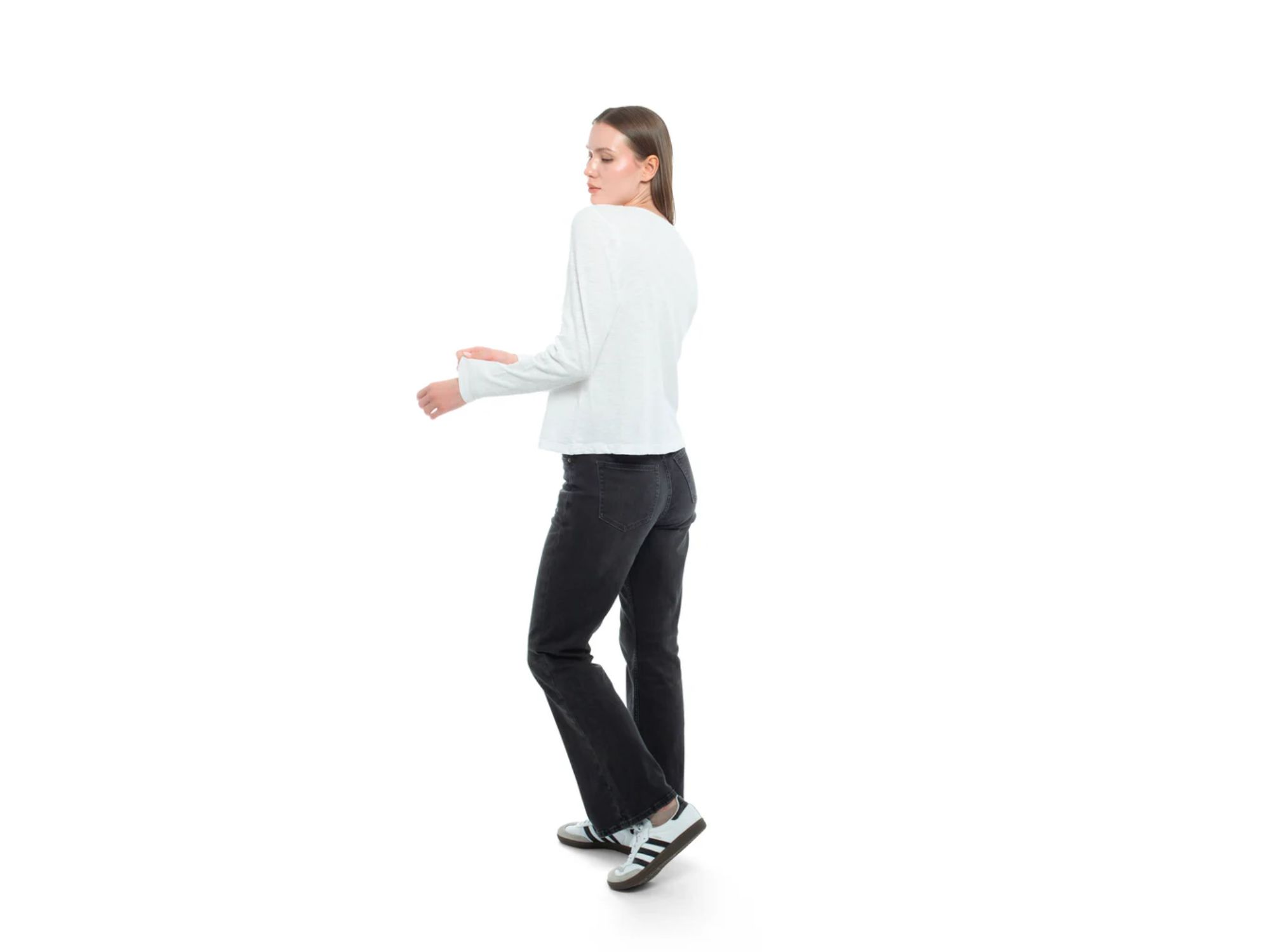 Long Sleeve Baby Fit Shrunken Crew Tee — Image 5