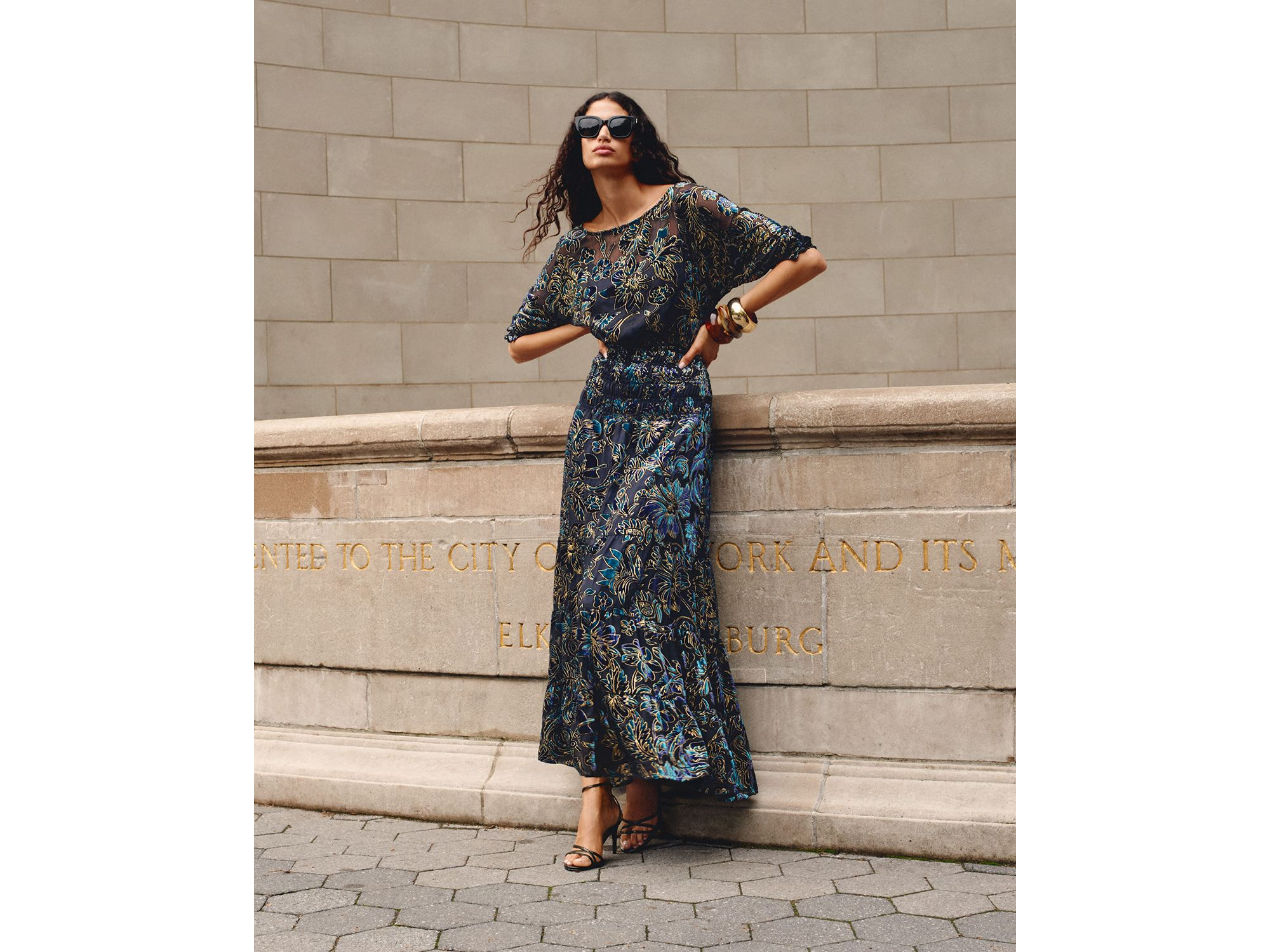 Velvet Burnout Maxi BOHO Dress - Exclusive — Image 3