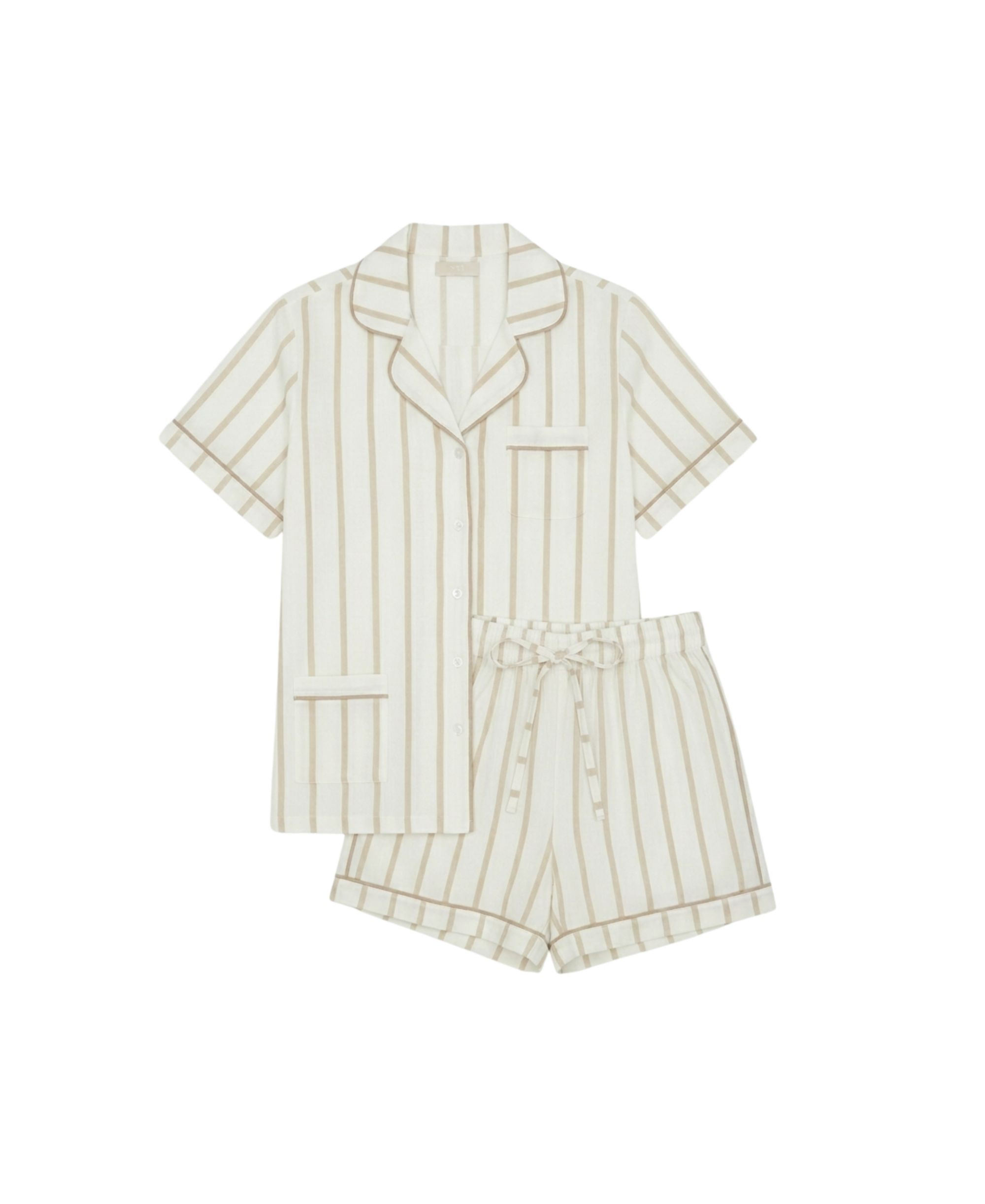Luxe Stretch Cotton Striped Short Set — Image 3