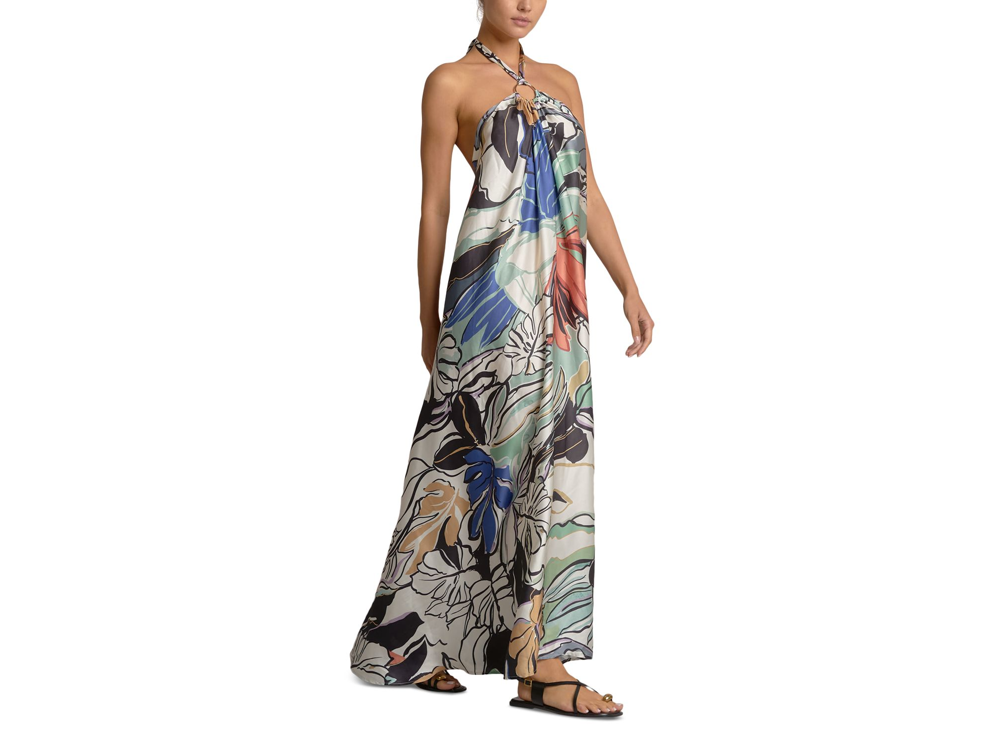 Printed Ring Halter Maxi Dress — Image 5