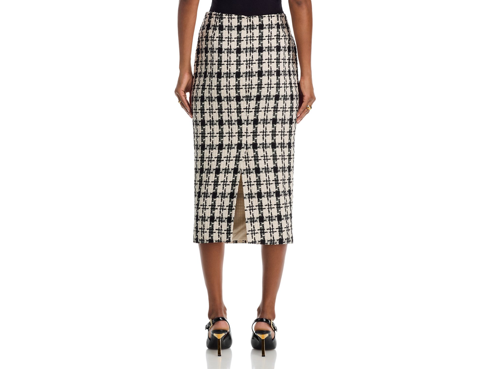 Houndstooth Tweed Midi Skirt - Exclusive — Image 3