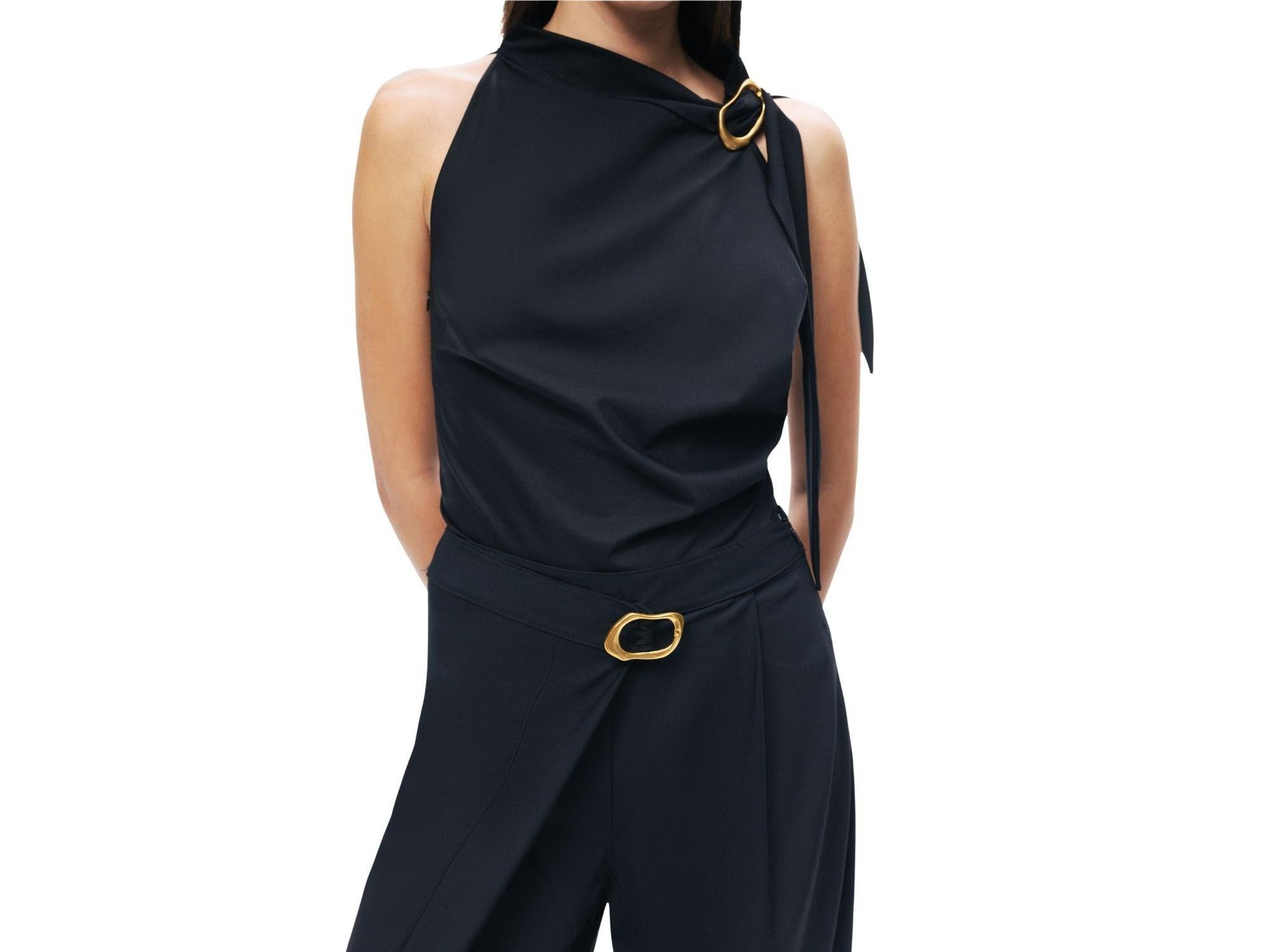 Asymmetric Buckle-Detail Blouse — Image 6