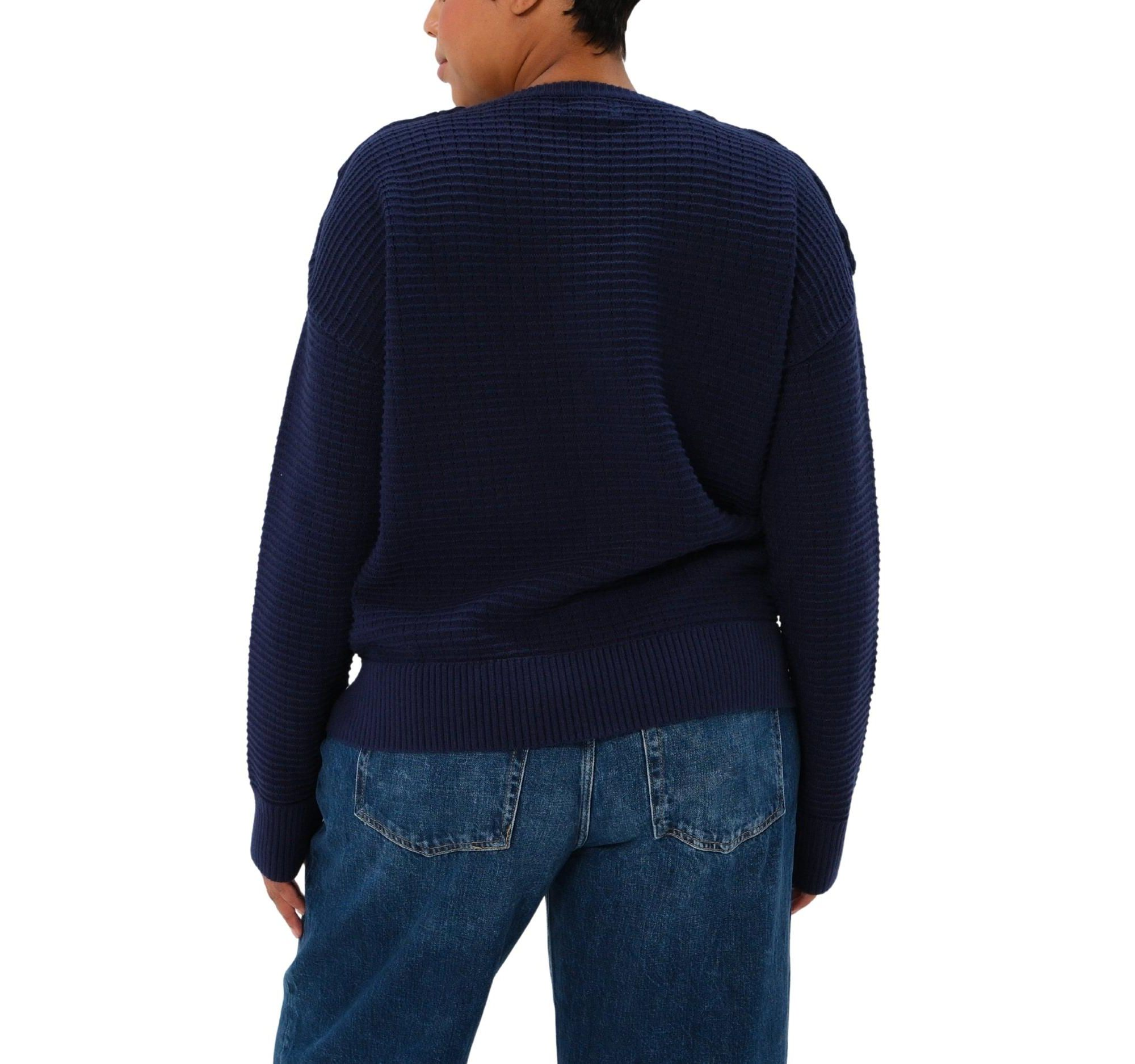 Women's Button Detail and Subtle Thumbhole Feature Maternity & Nursing Sweater — Image 5