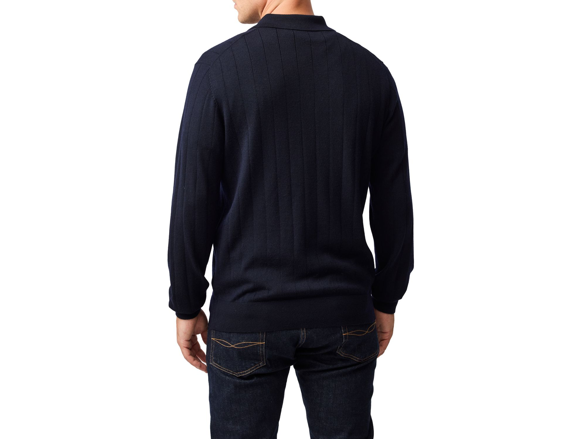 Murdoch Textured Wool Polo Sweater — Image 4