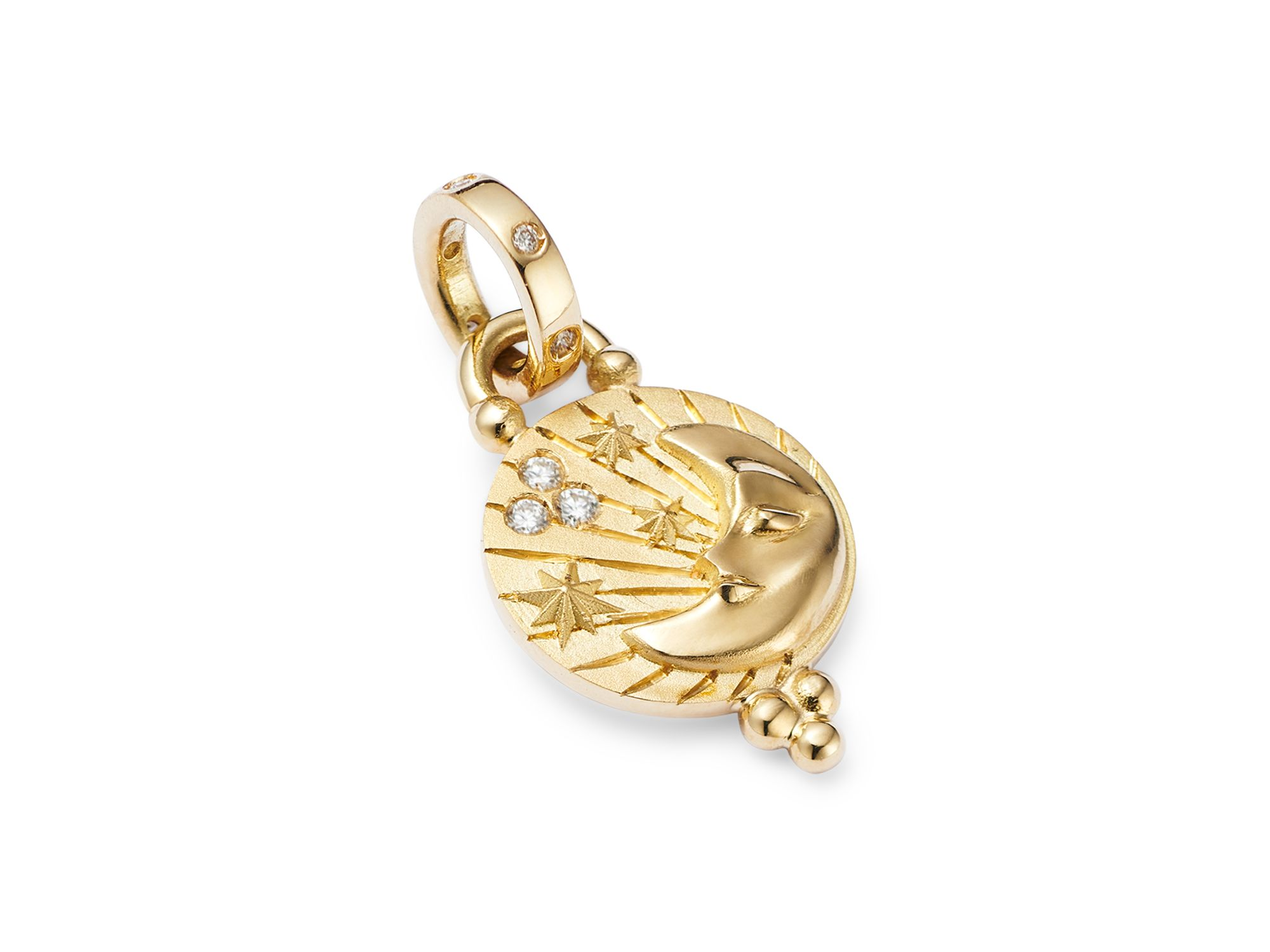 18K Yellow Gold Celestial Diamond Luna Pendant — Image 4