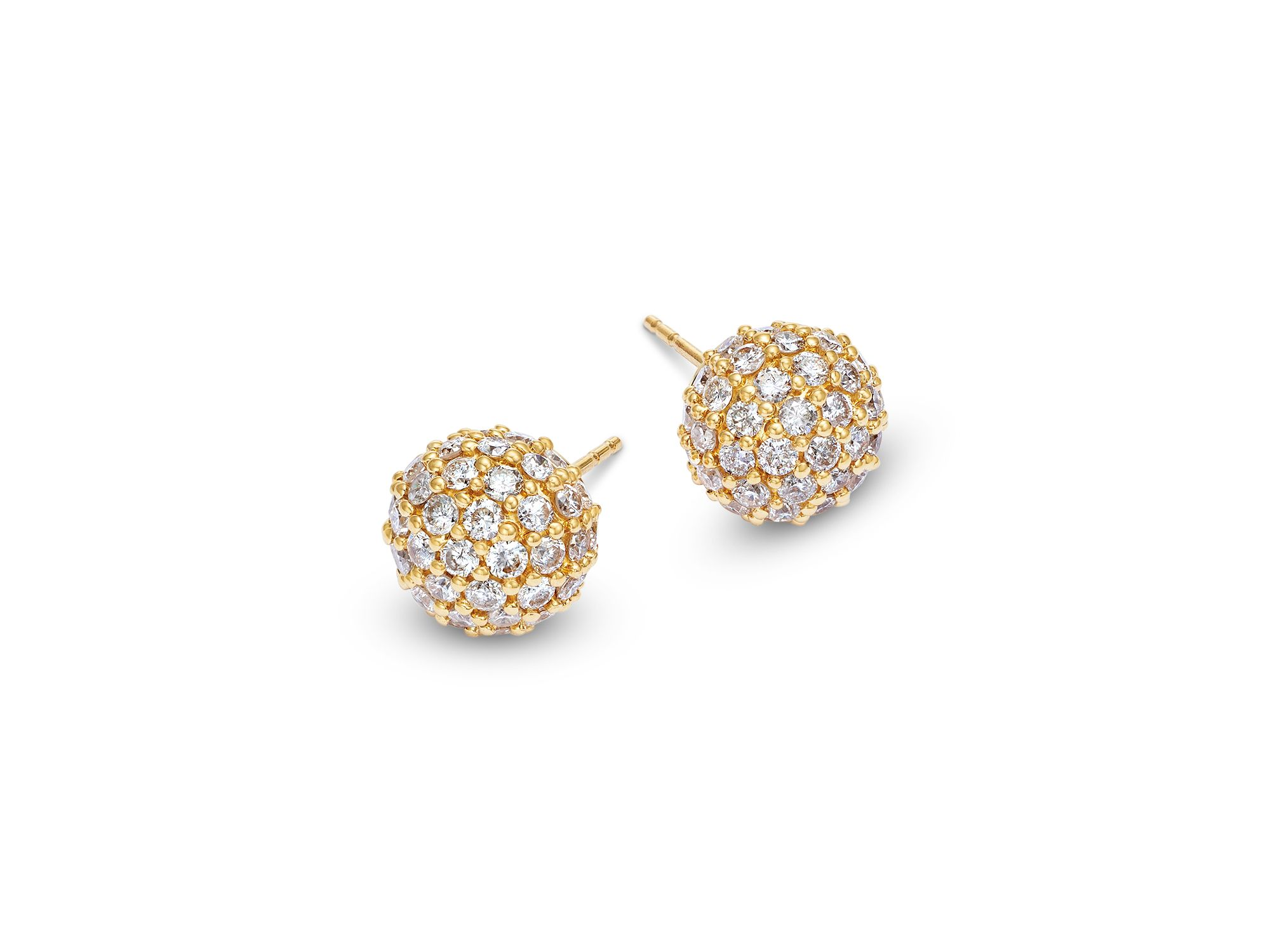 Diamond Cluster Stud Earrings in 14K Gold, 2.0 tcw — Image 3