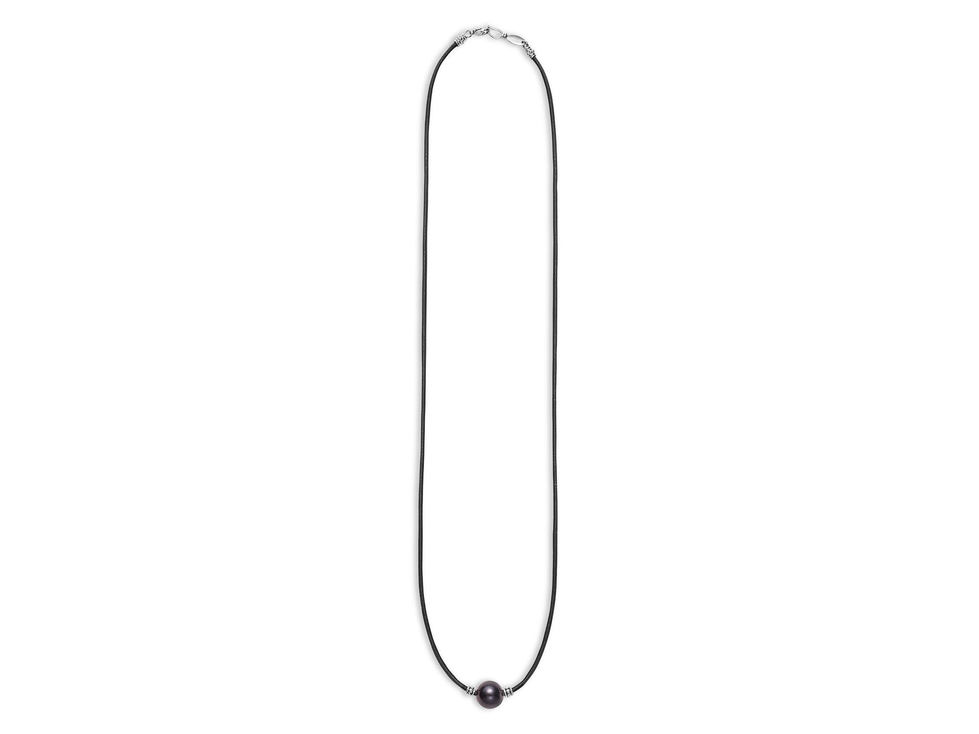 Men's Sterling Silver Anthem Black Tahitian Pearl Pendant Necklace, 20" - Exclusive — Image 5
