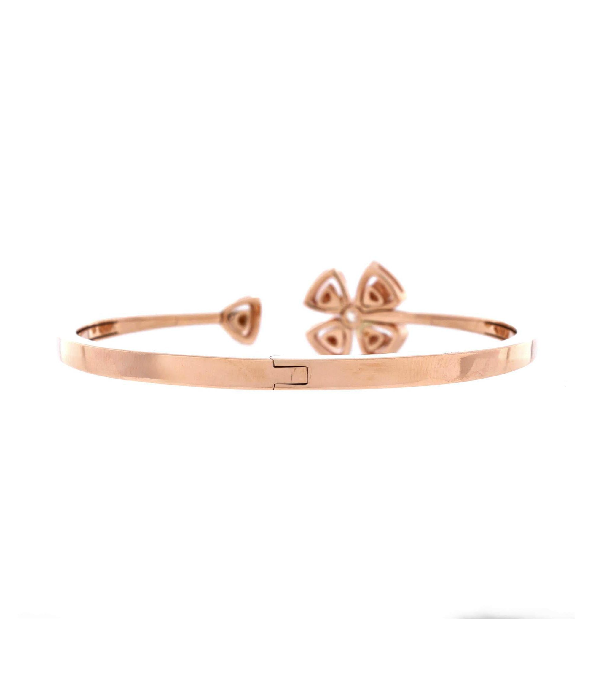 Fiorever Bangle Bracelet 18K Rose Gold with Pave Diamonds — Image 3