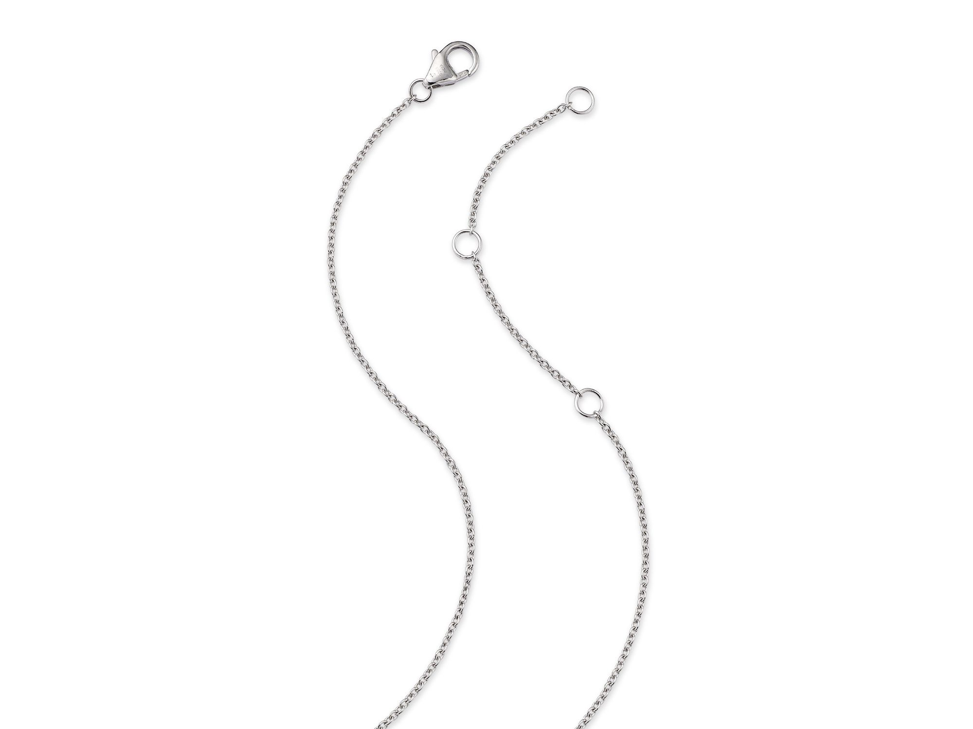 Diamond Oval Frame Pendant Necklace in 14K White Gold, 0.35 tcw — Image 3