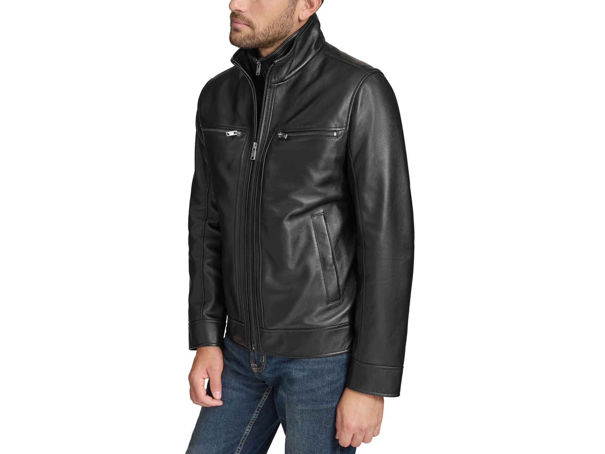Winton Leather Bomber Jacket — Image 5
