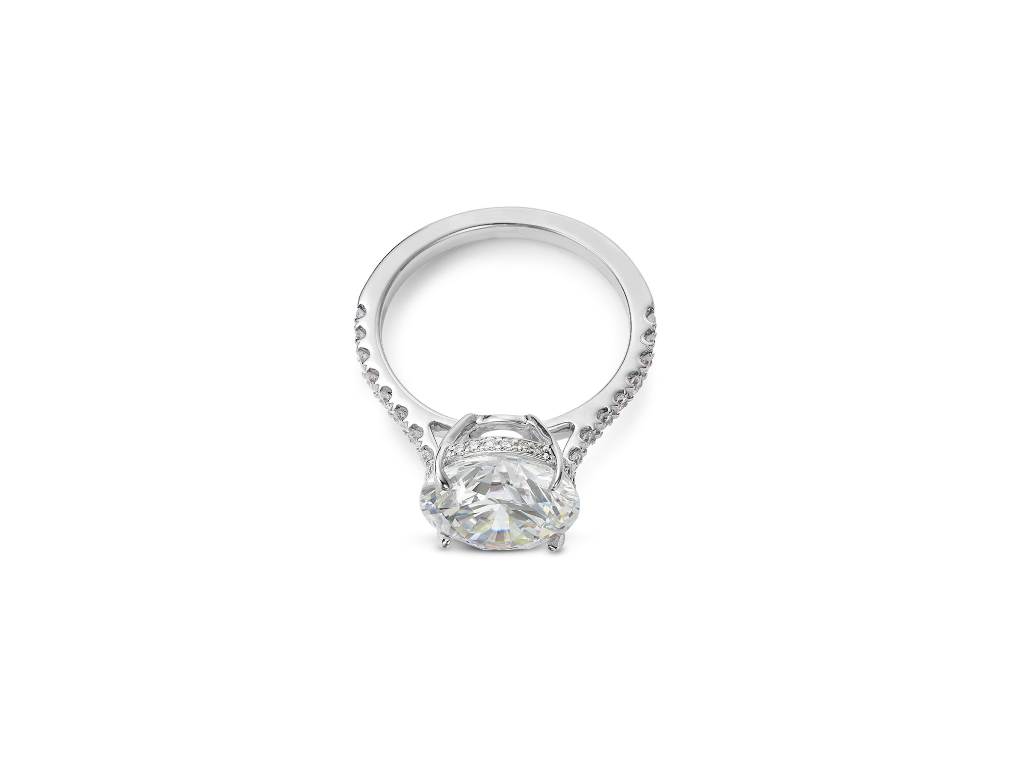 Certified Lab Grown Diamond Engagement Ring in 18K White Gold, 4.84 tcw — Image 3