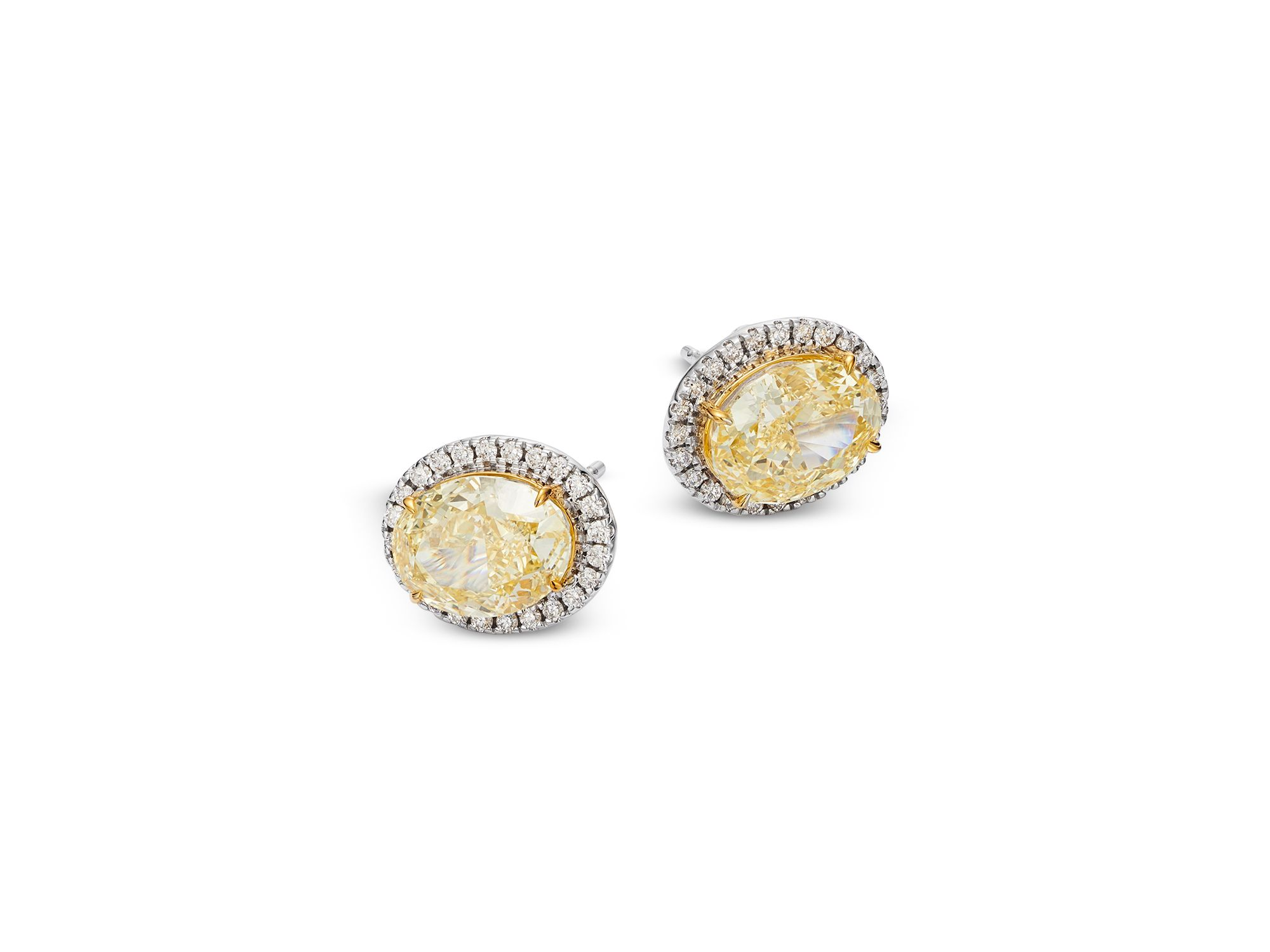 Luxe Collection Certified Lab Grown Diamond Earrings in 14K White & Yellow Gold, 3.14 tcw — Image 3