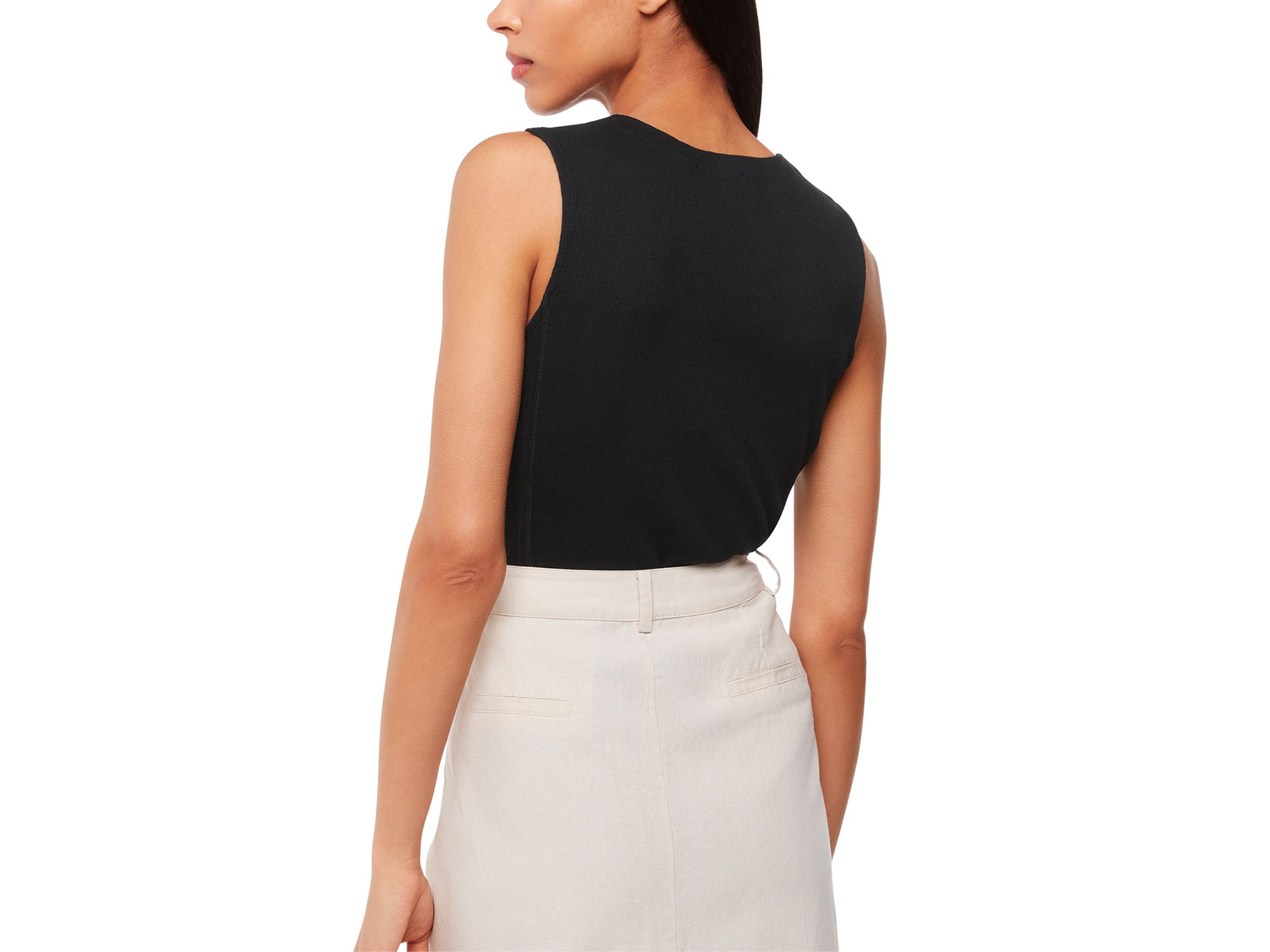 High Neck Rib Detail Tee — Image 3