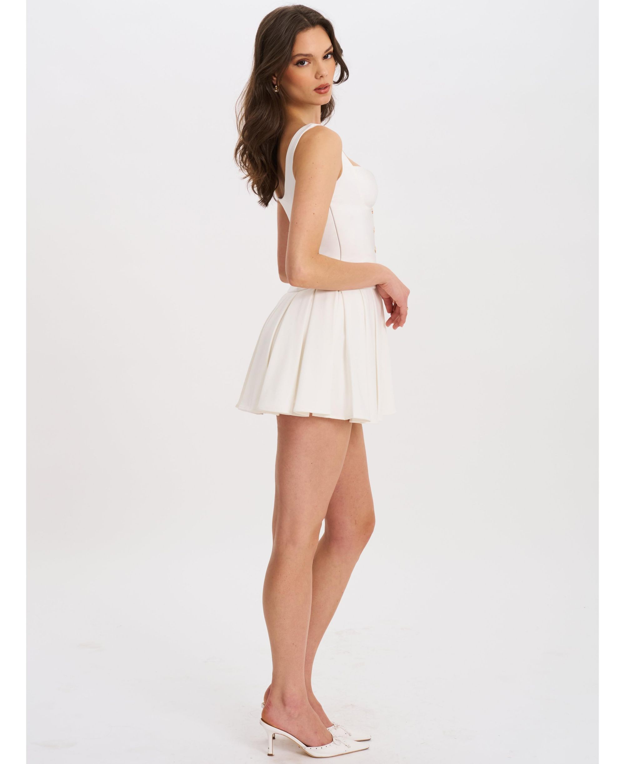Tala Sleeveless Pleated Preppy Mini Dress — Image 8