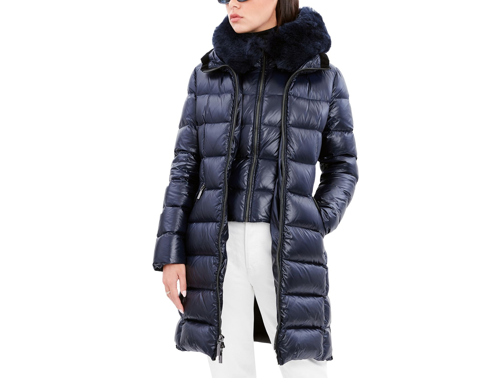 Kat Shearling Trim Down Puffer Coat — Image 3