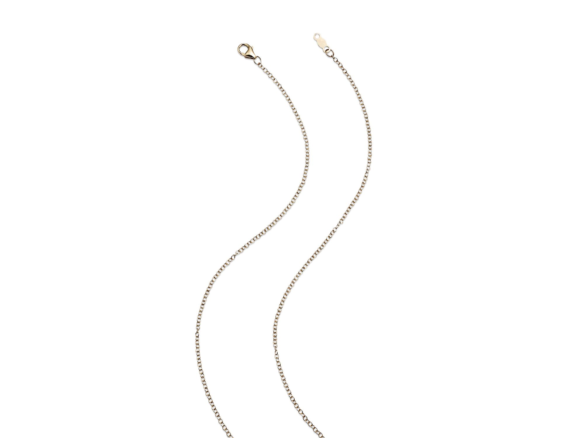 Diamond and Blue Sapphire Butterfly Pendant Necklace in 14K Yellow Gold, 17" — Image 5