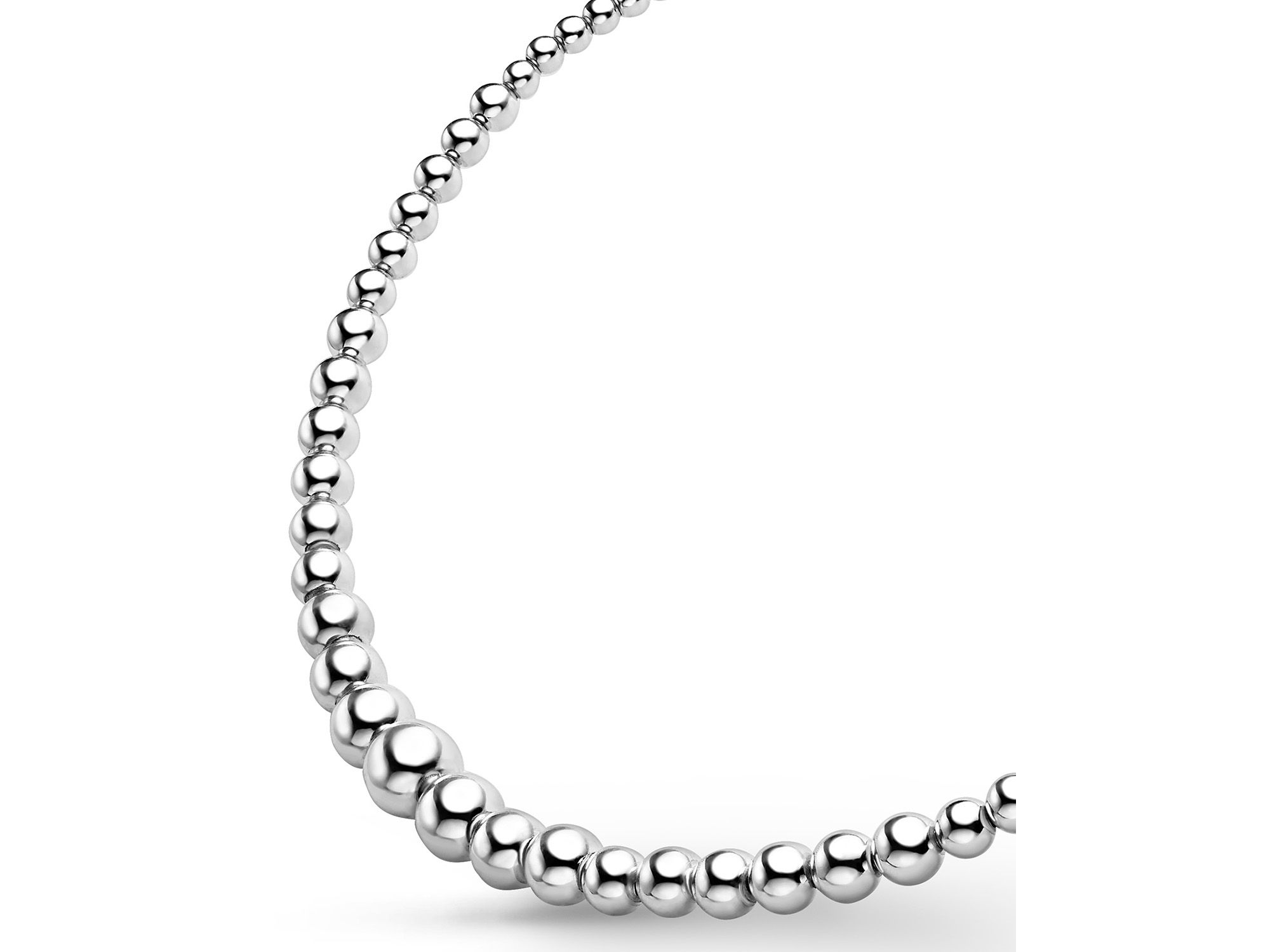 Sterling Caviar Bubbly Petite Graduated Bead Collar Necklace, 18" — Image 3