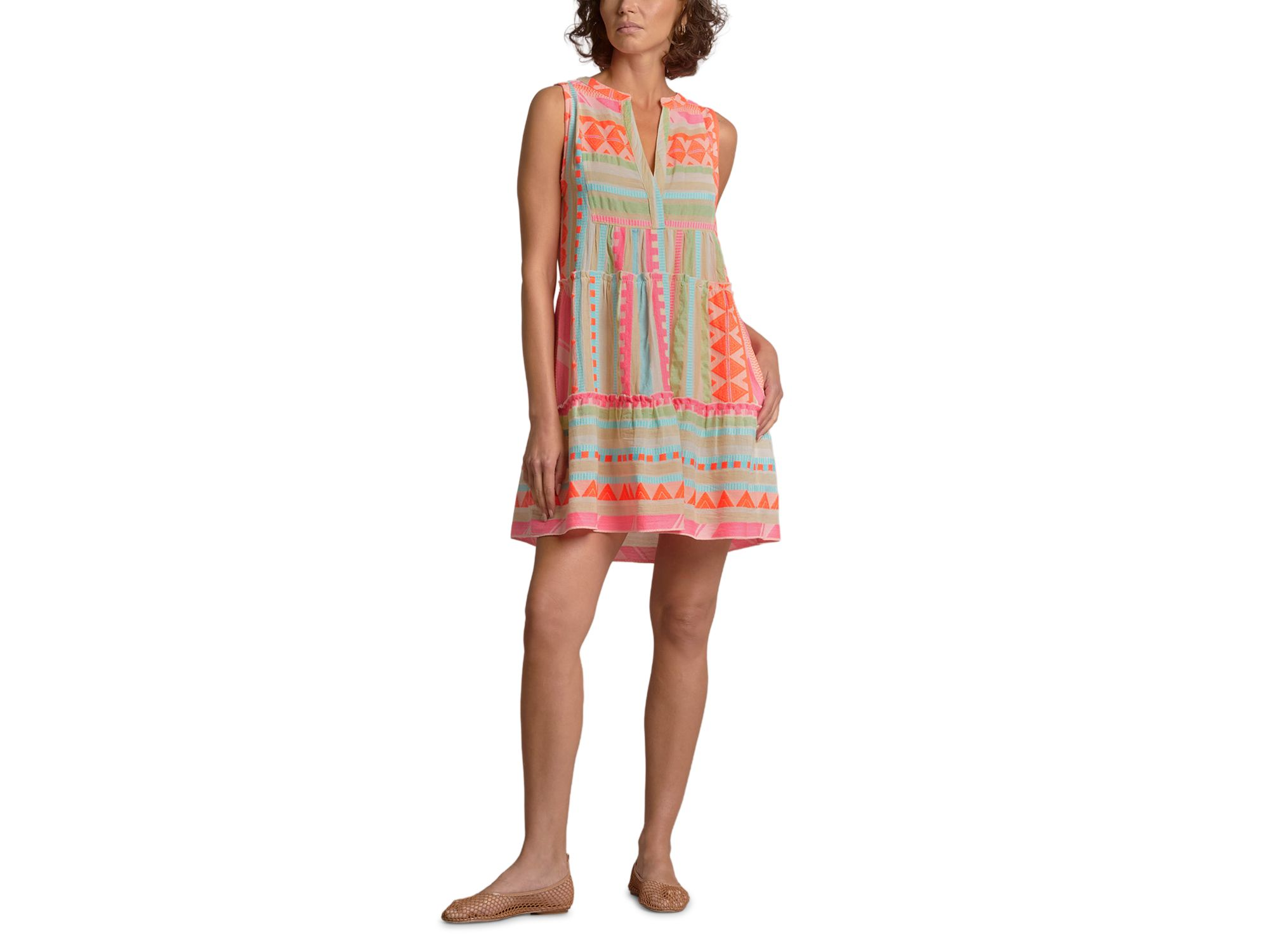 V Neck Mini Swim Cover-Up Dress — Image 4