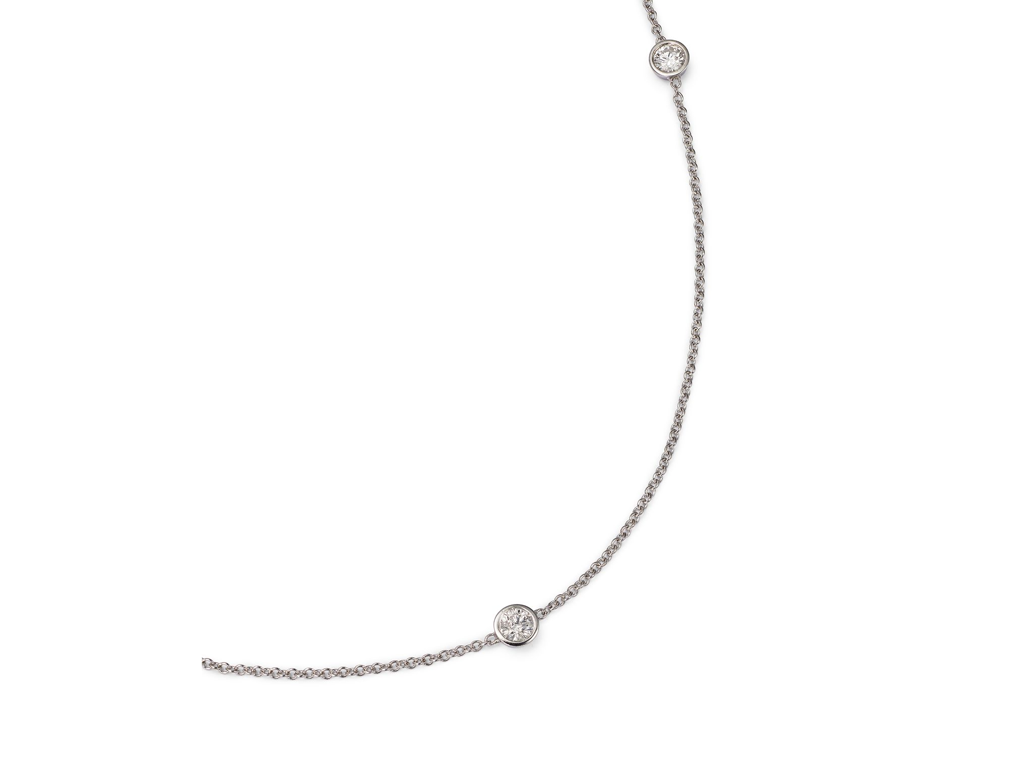 Diamond Station Necklace in 14K White Gold, .50 tcw - Exclusive — Image 3