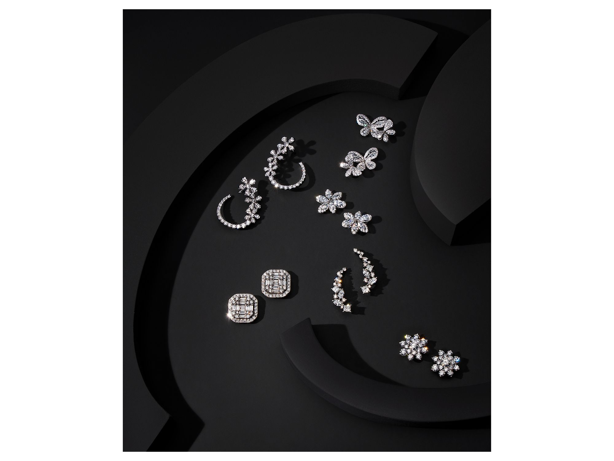 Diamond Fancy Cut Ear Climbers in 14K White Gold, 1.0 tcw — Image 6