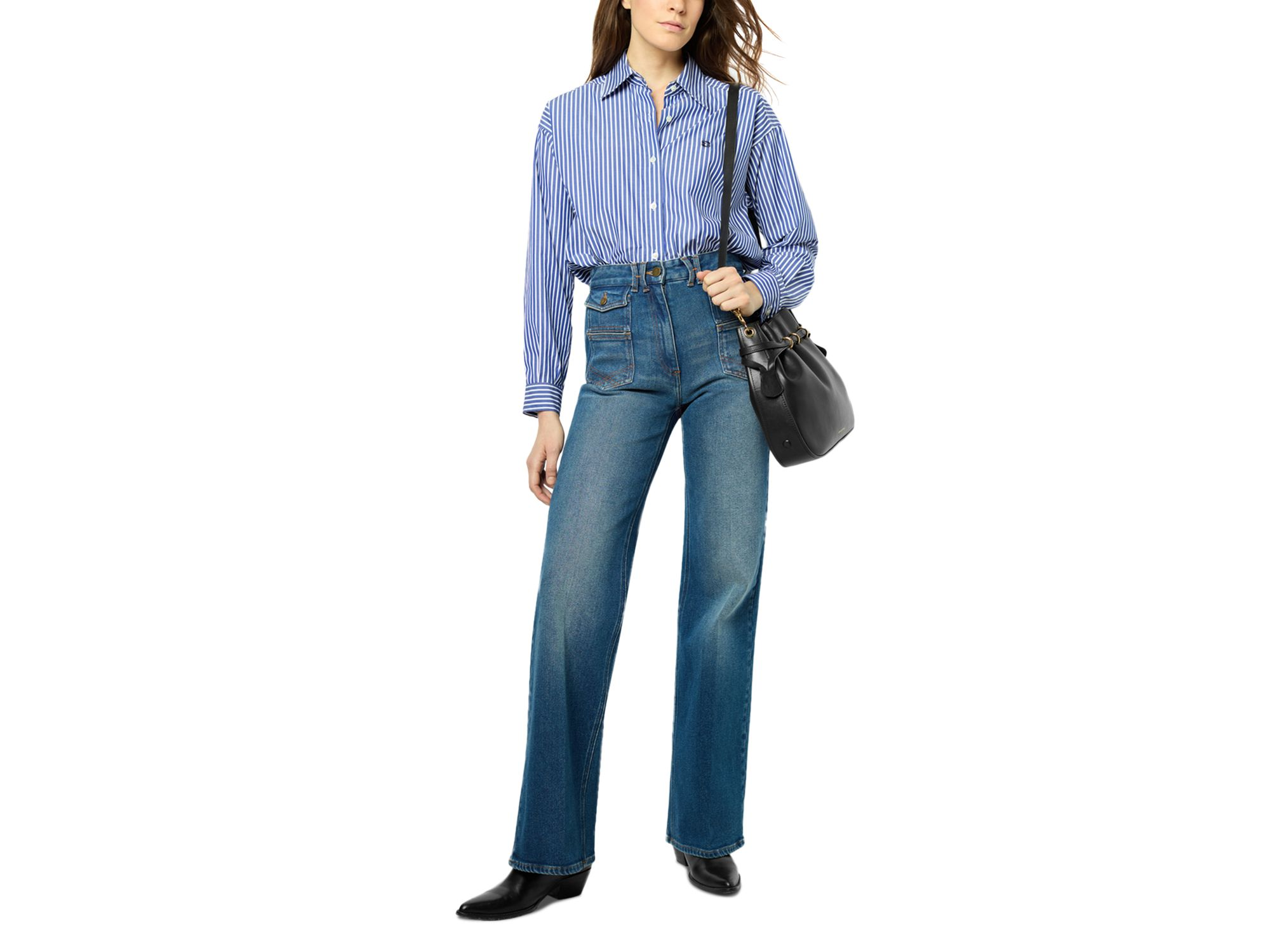 Anna High Rise Flared Jeans in Universe — Image 3