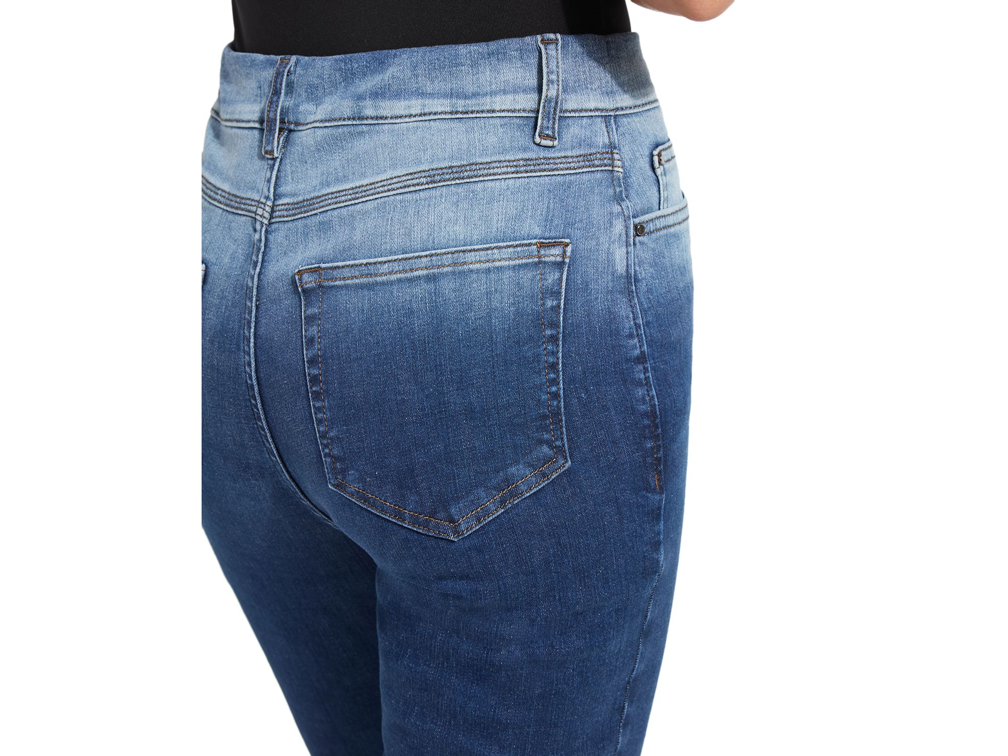 Lianna High Rise Slim Flare Leg Denim Jeans in Gradient Mid Wash — Image 3