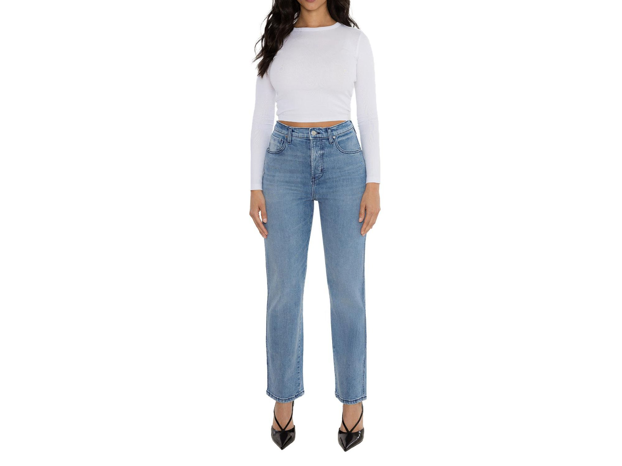 High Rise Tracy Straight Jean in Bayside — Image 4