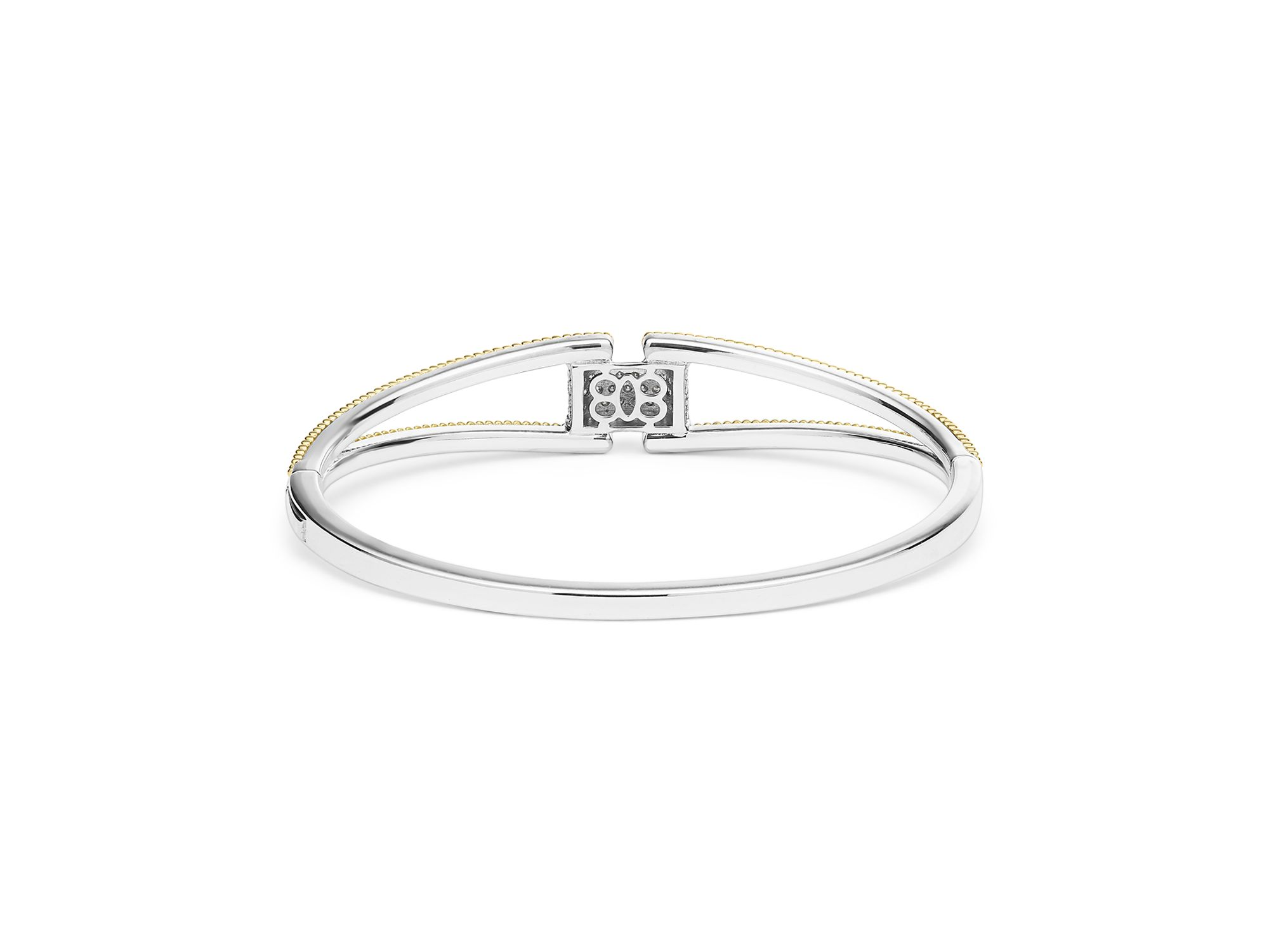 18K Yellow Gold & Sterling Caviar Lux Clip Diamond Pavé Bangle Bracelet - Exclusive — Image 5