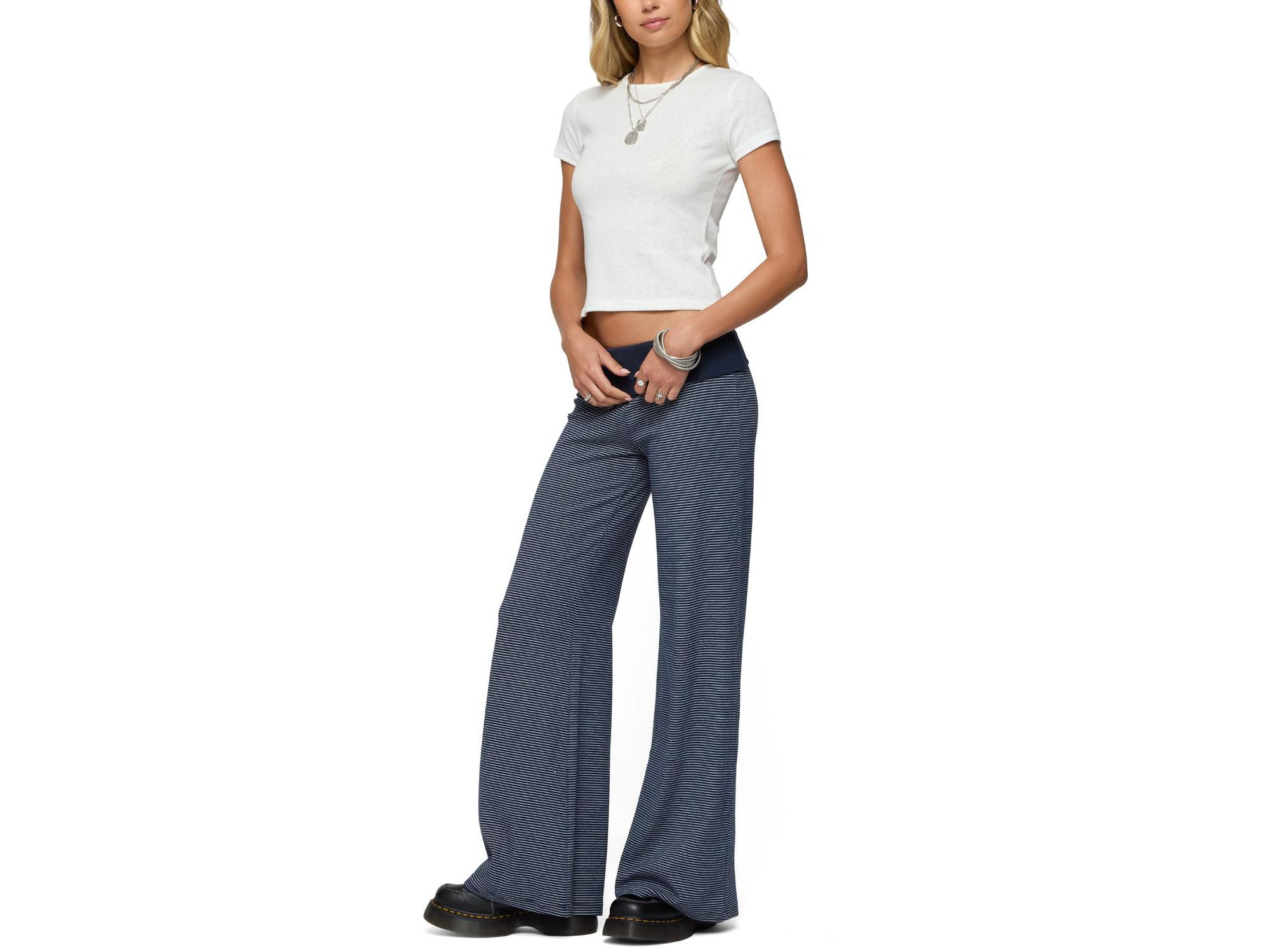 Amarna Striped Fold Over Pants — Image 3