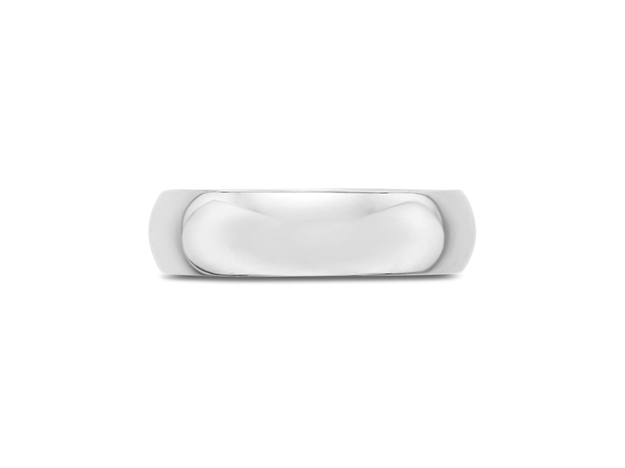 Men's 6mm Half Round Band Ring in 14K White Gold — Image 3