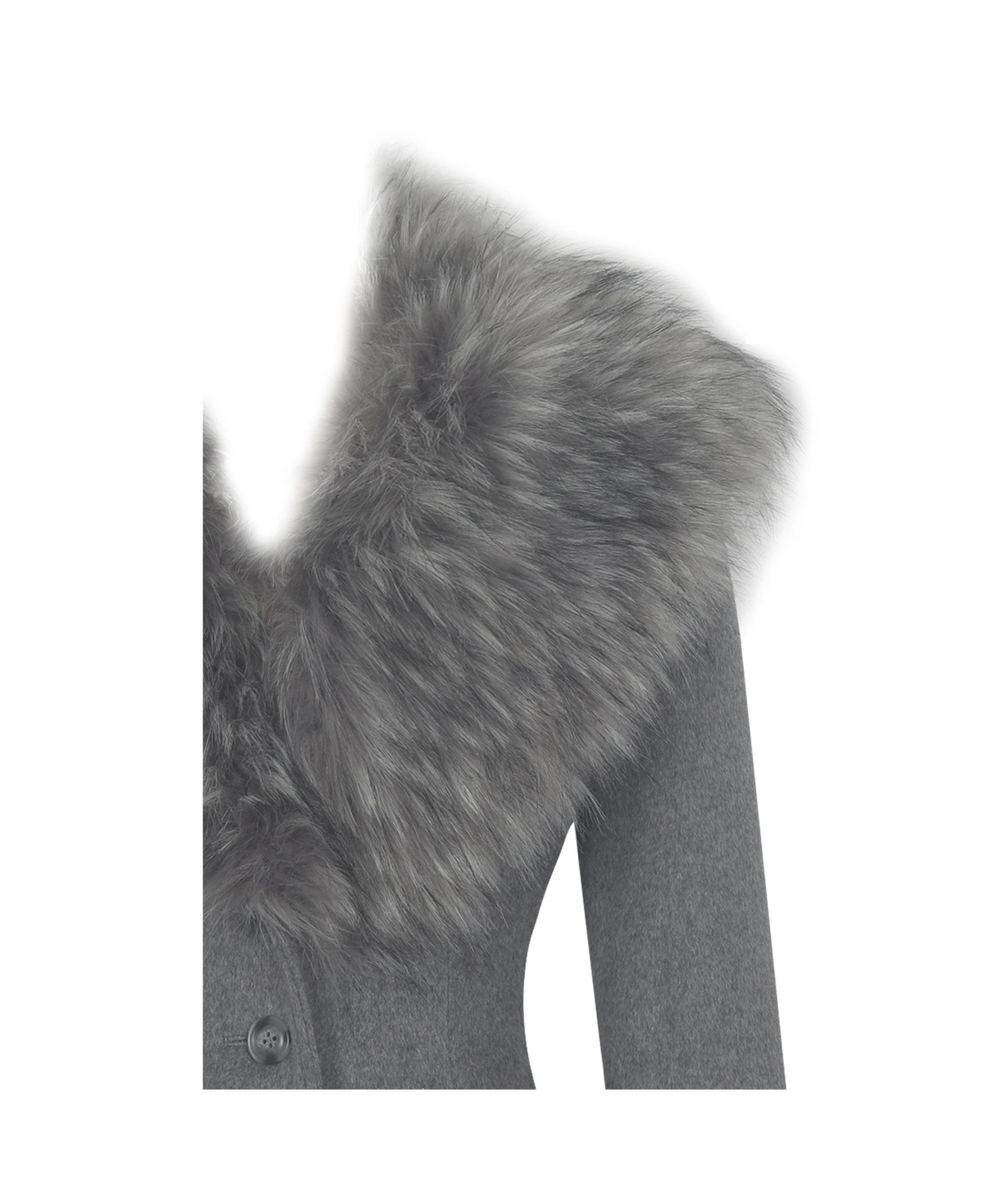 Faye Wool Blend Coat with Removable Faux Fur Collar — Image 5