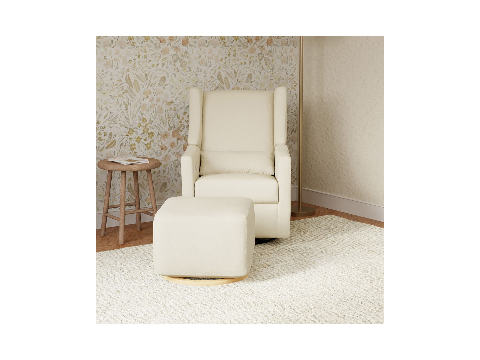 Kiwi Gliding Ottoman with Light Wood Base — Image 8