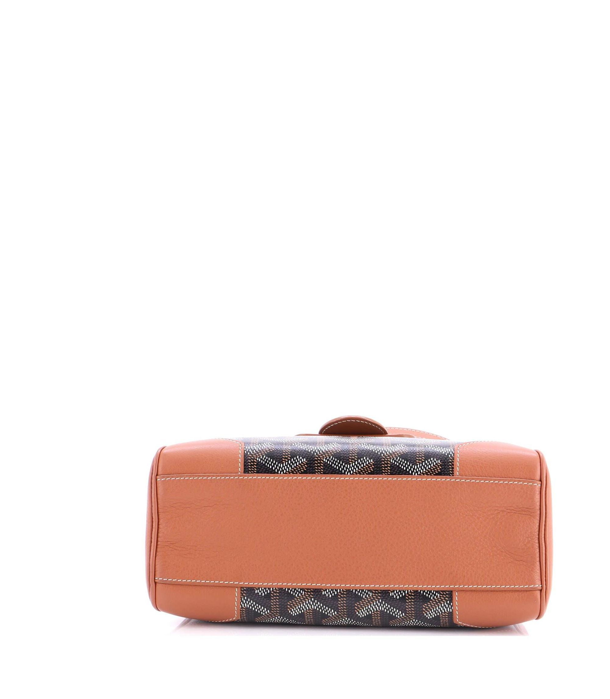 Mini Saigon Top Handle Bag Coated Canvas with Leather — Image 5