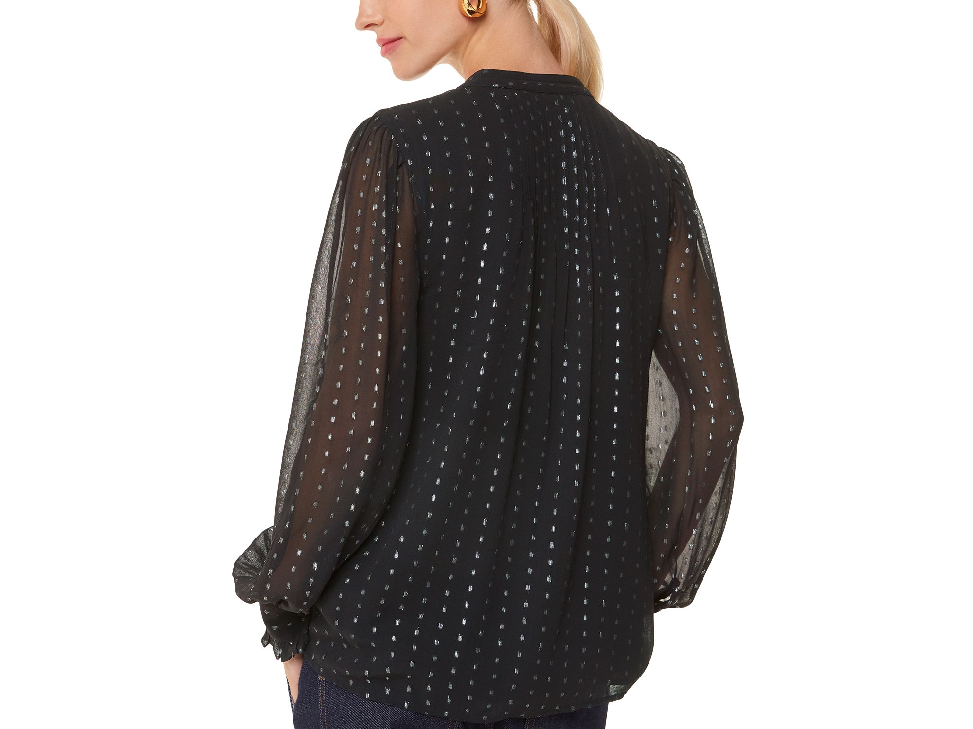 Petites Metallic Stripe Shirt — Image 3