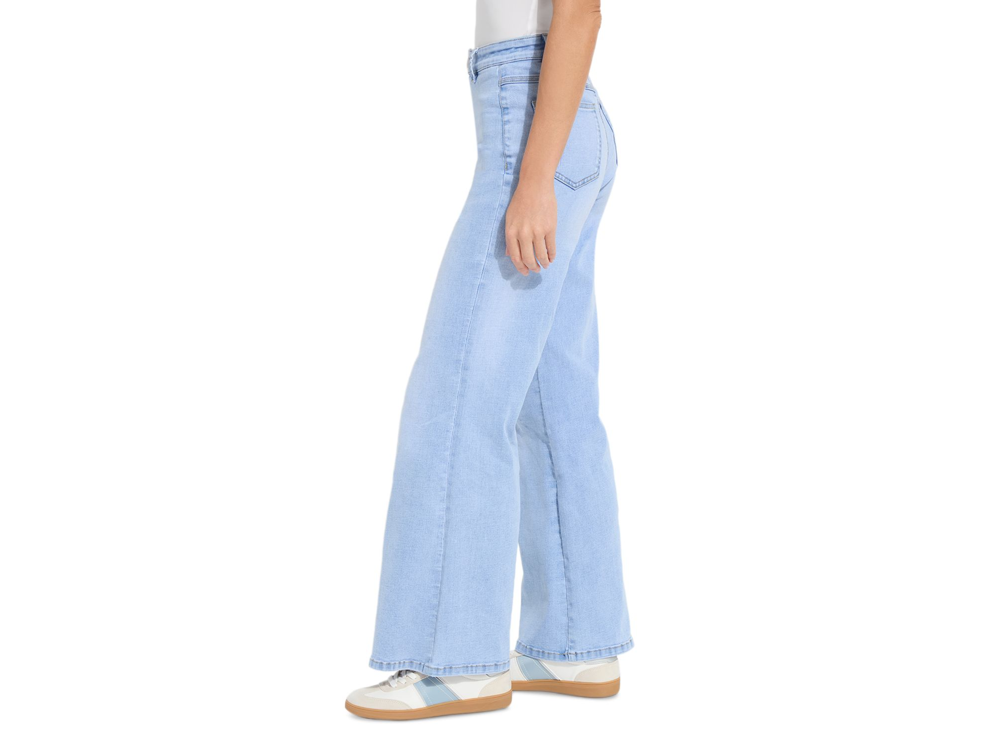 Iris High Rise Wide Leg Everyday Jeans in  Bleached Blue — Image 6