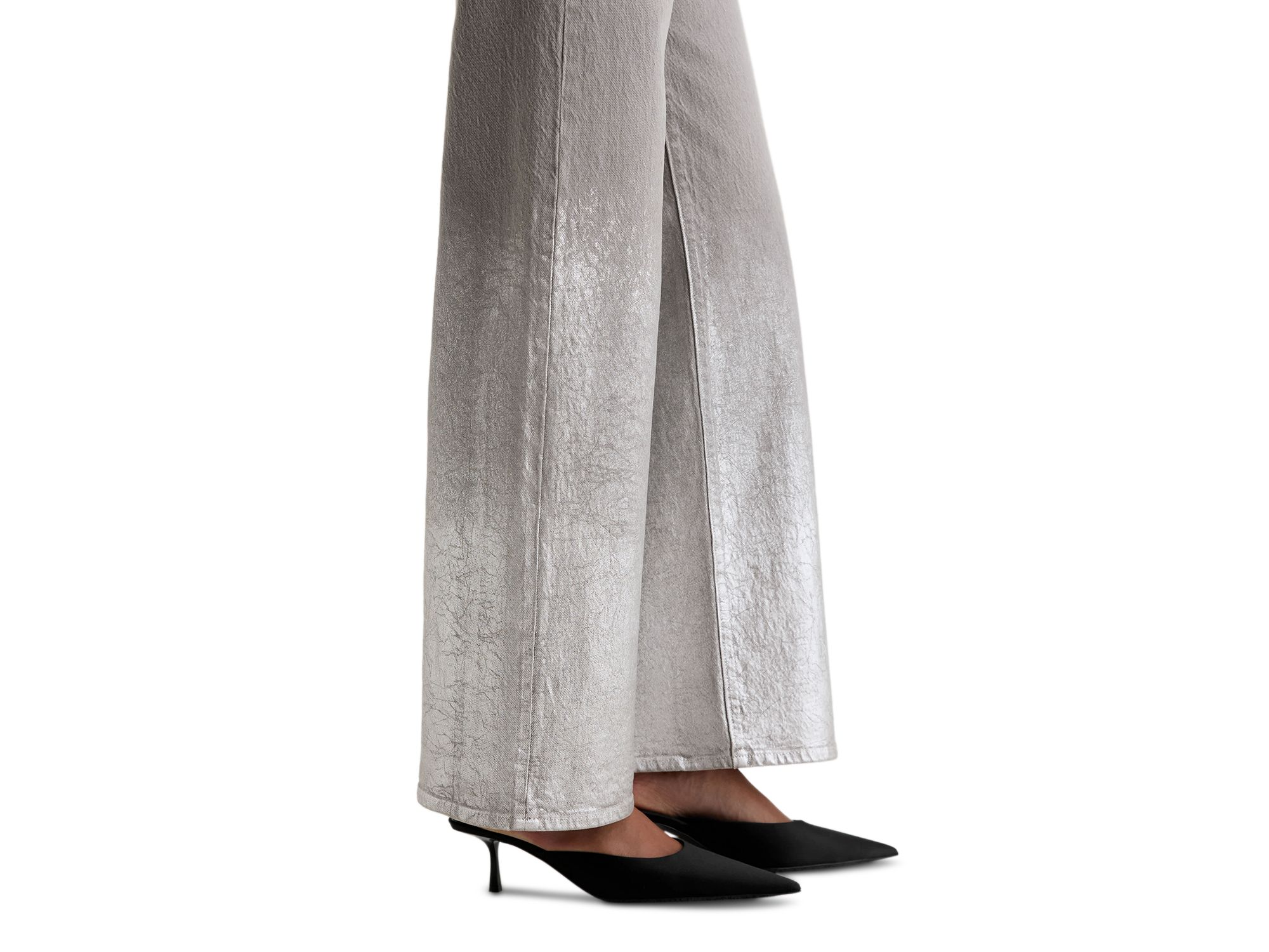 Adria Low Rise Wide Leg Jeans in Silver Myst — Image 4
