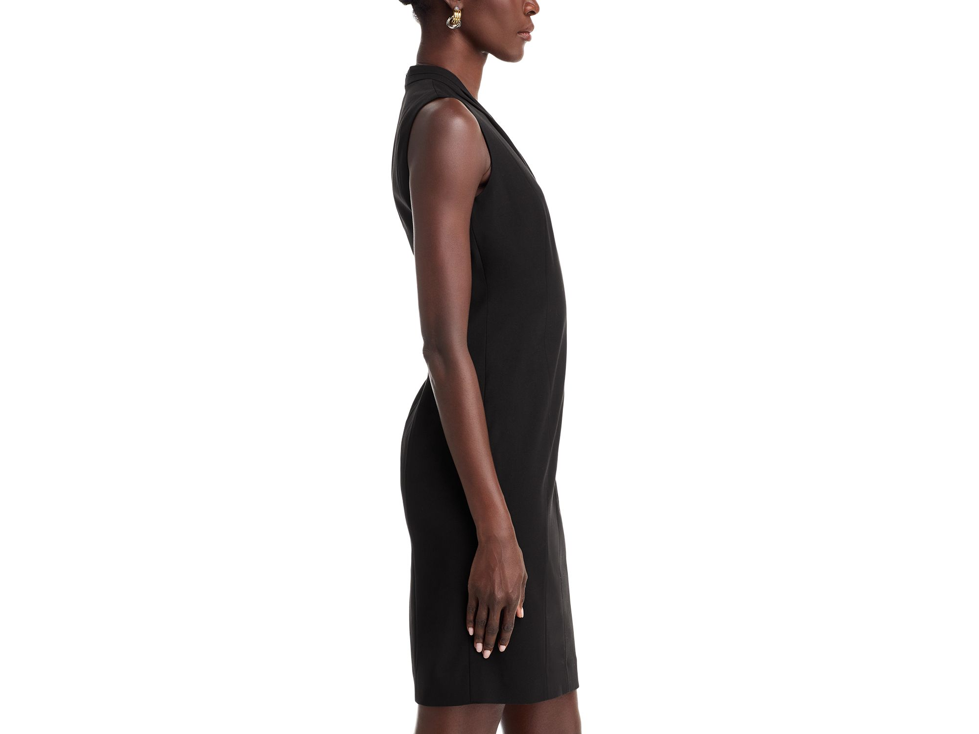 Tonya Pleated Sleeveless V Neck Sheath Dress - Exclusive — Image 6