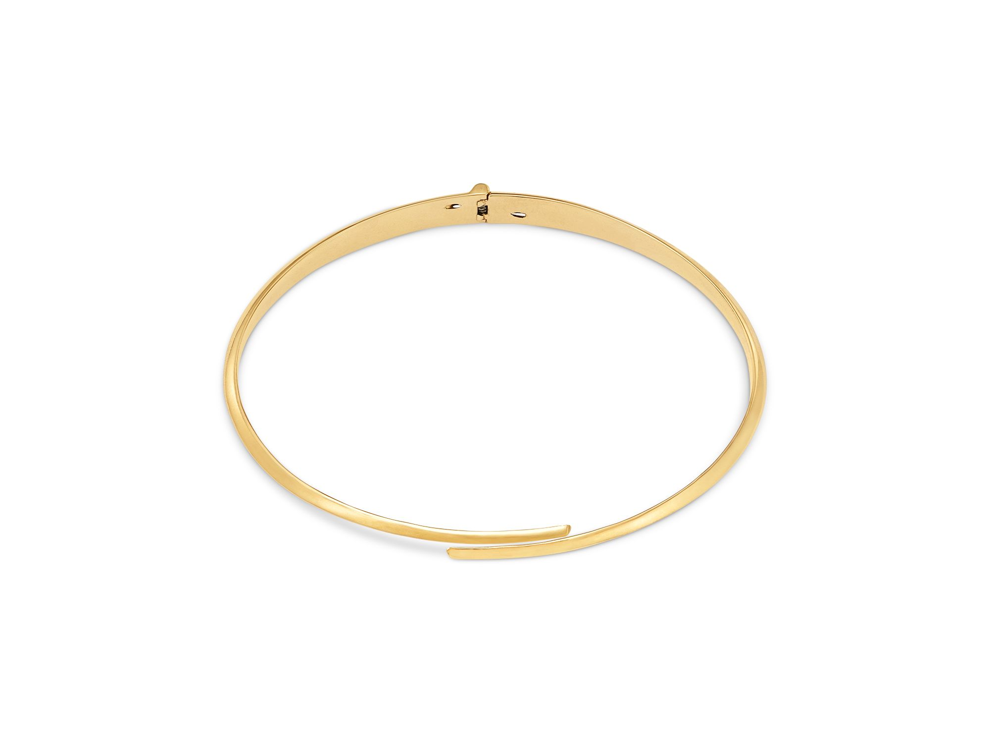 Pointed Edge Polished Bypass Bangle Bracelet in 14K Yellow Gold — Image 3