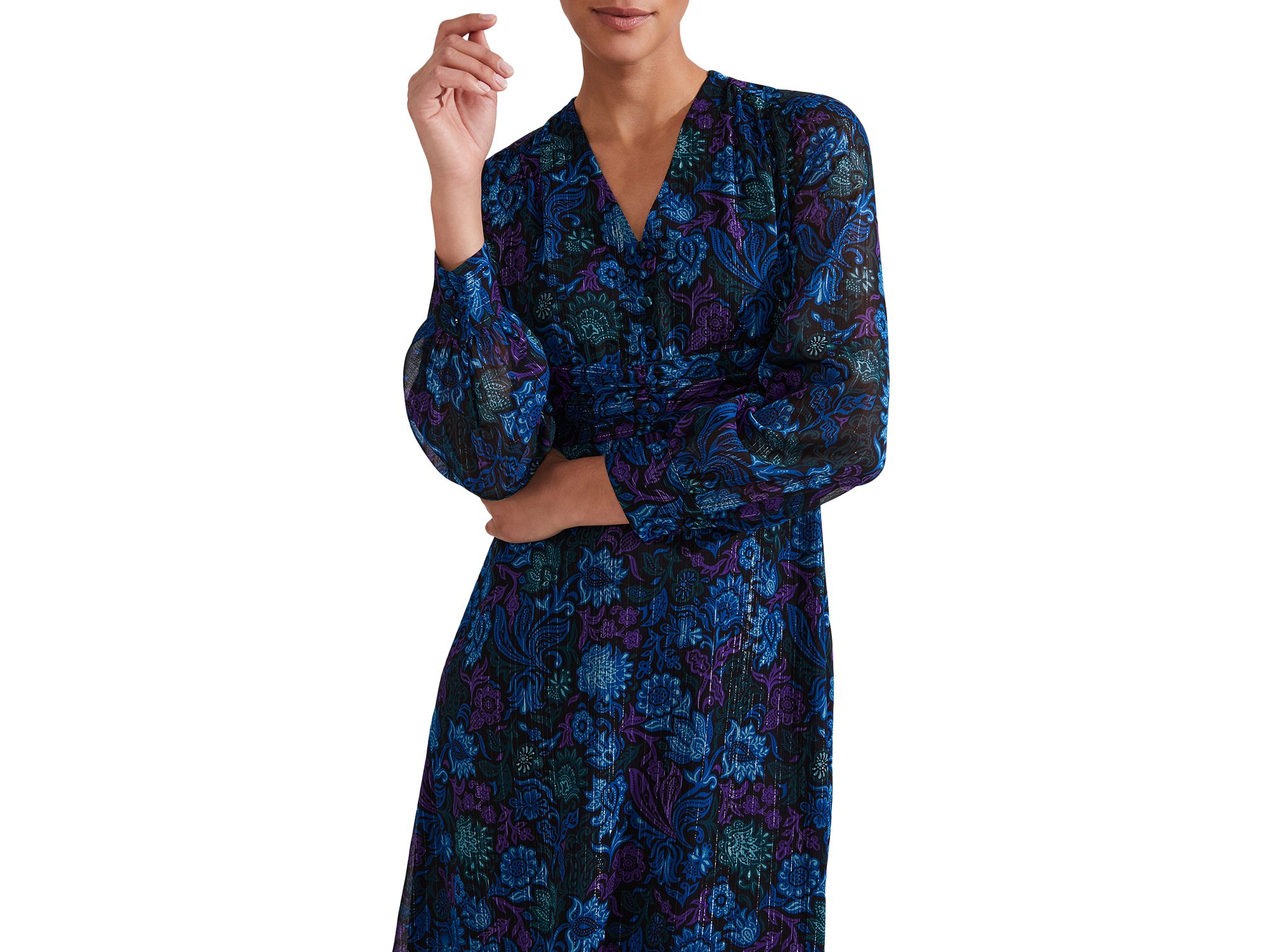 Saffron Floral Print Dress — Image 4