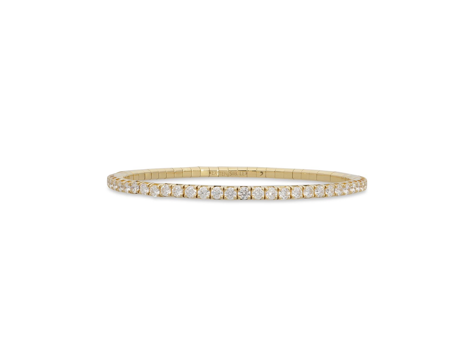 18K Gold Diamond Stretch Tennis Bracelet - Image 1