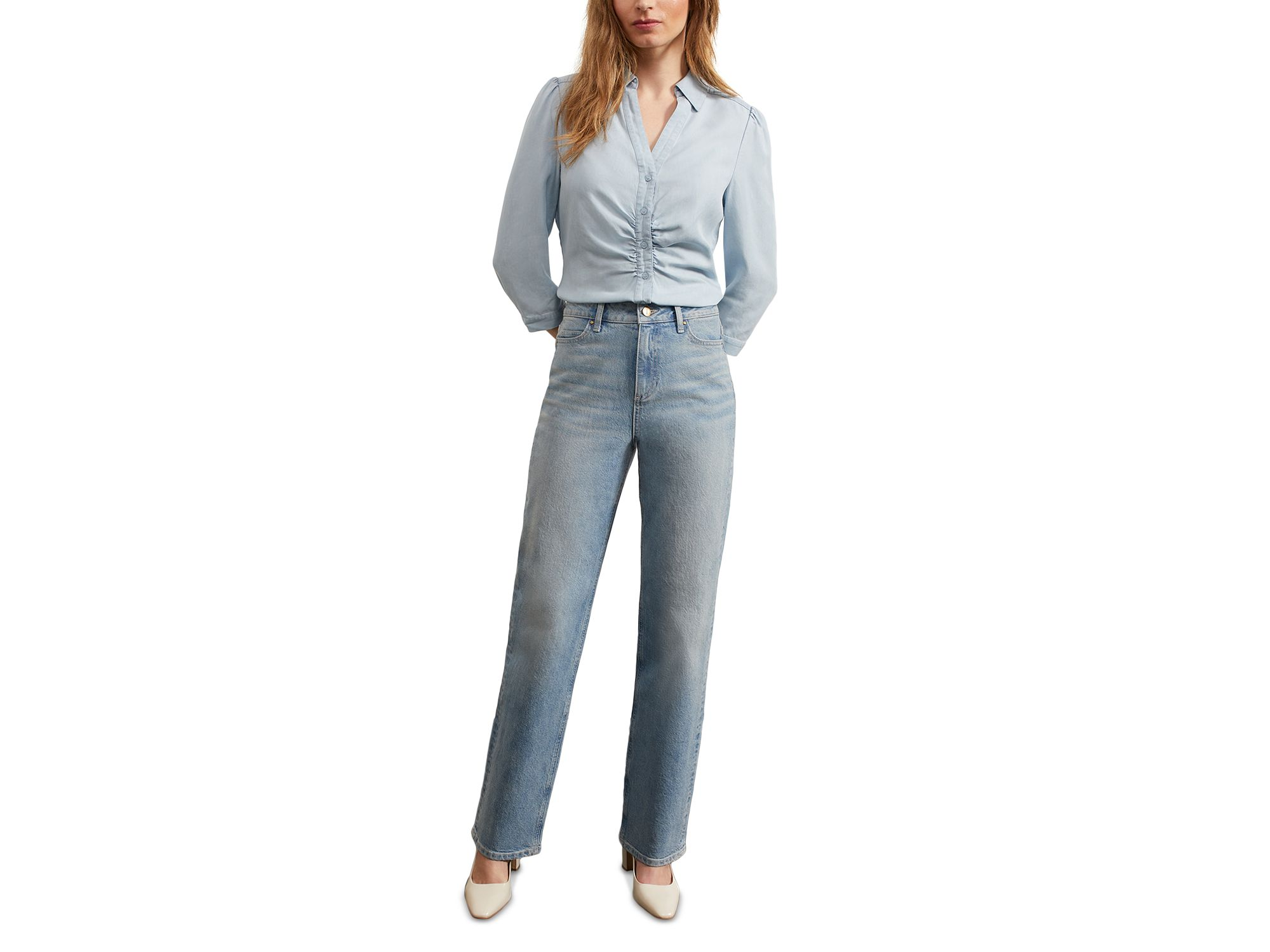 Limited Leigh Straight Leg Jean in Light Wash — Image 8