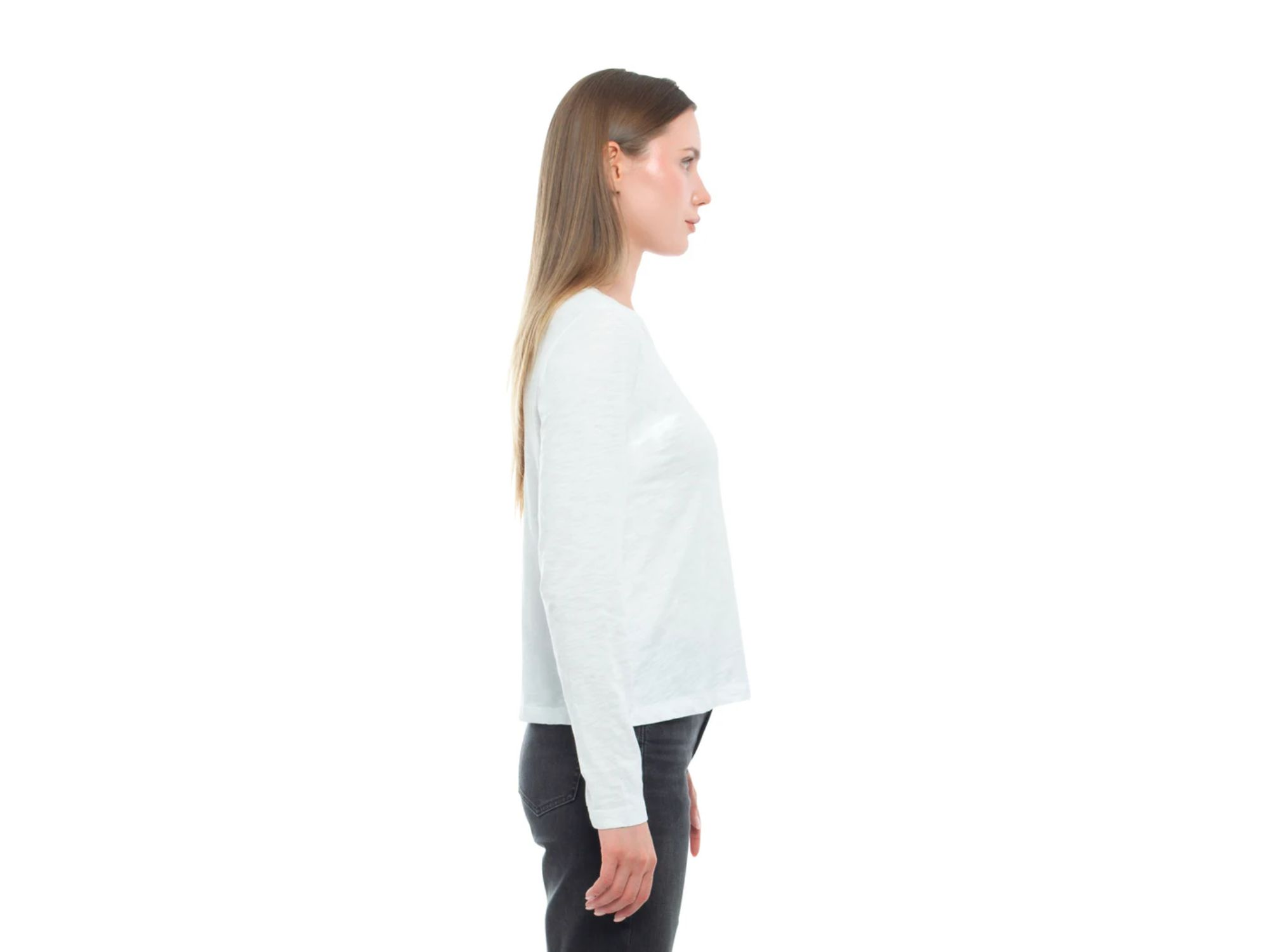 Long Sleeve Baby Fit Shrunken Crew Tee — Image 3