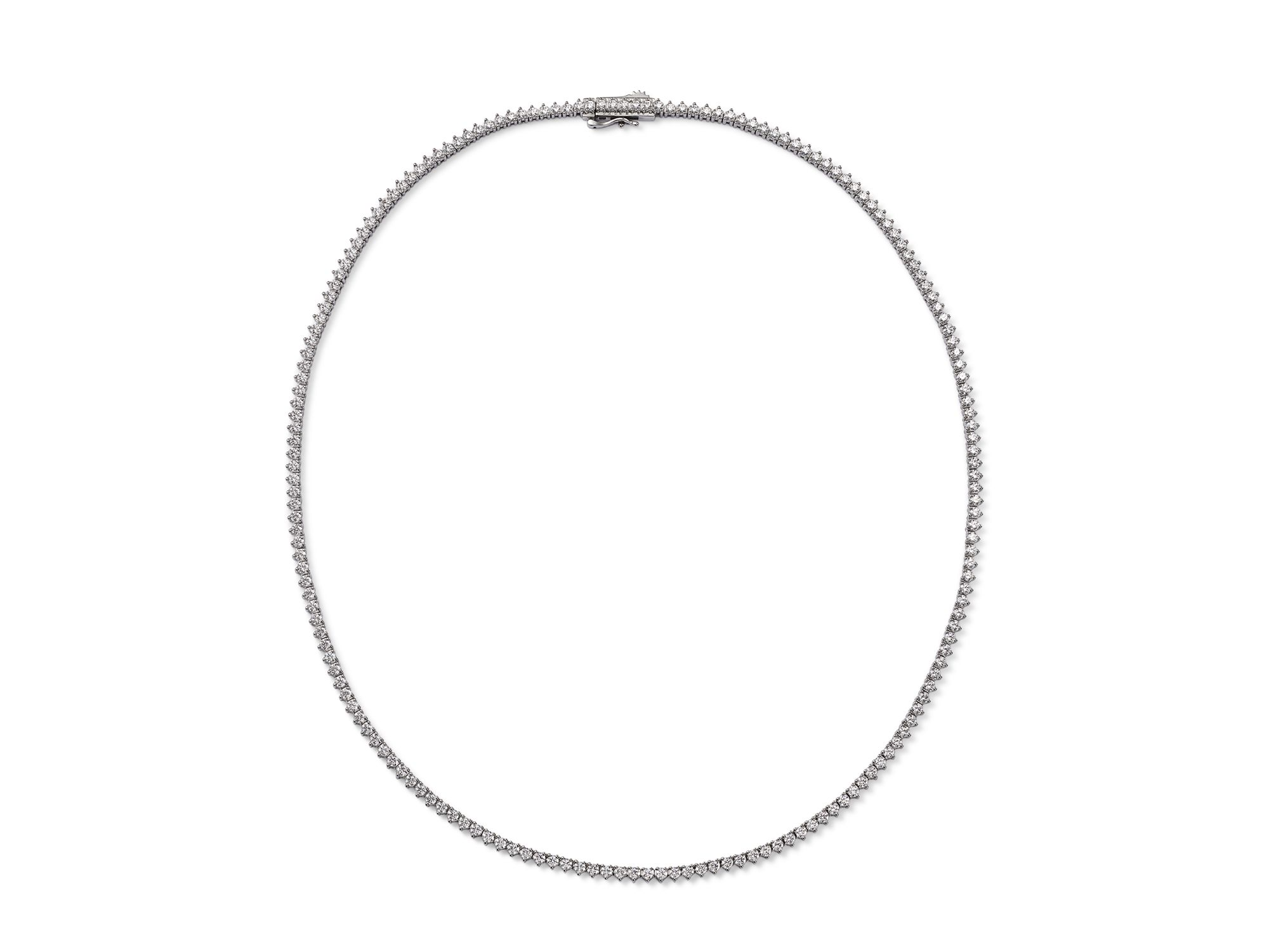 Certified Colorless Diamond Classic Tennis Necklace Collection in 14K White Gold, 5.5-7 tcw — Image 10