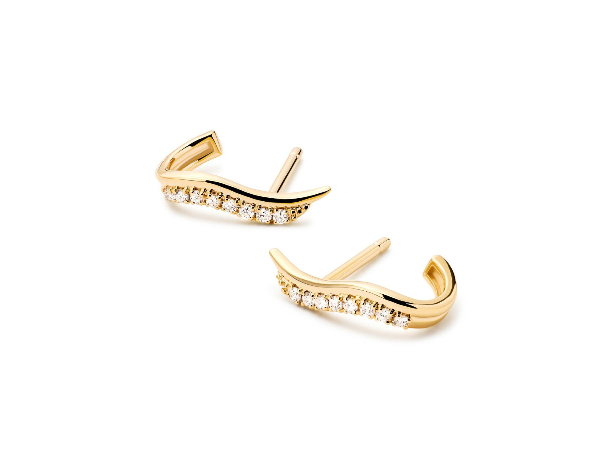 Solid Gold Lab Grown Diamond Flame Studs — Image 5