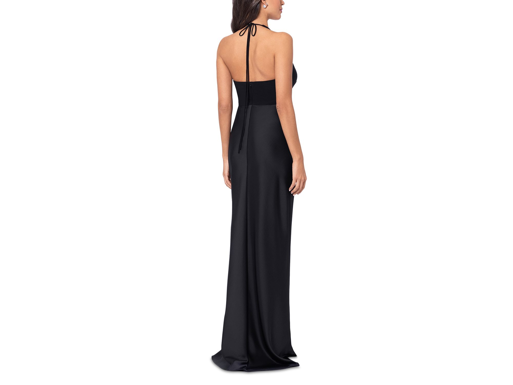 Halter Mixed Media Gown - Exclusive — Image 4