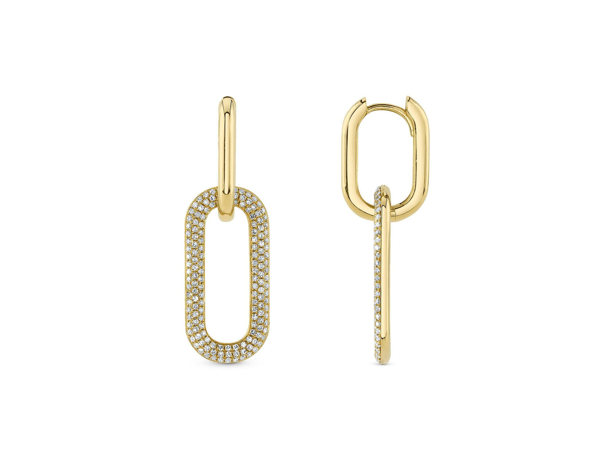 14K Yellow Gold Kate Diamond Pavé Earrings, 0.71 tcw — Image 3